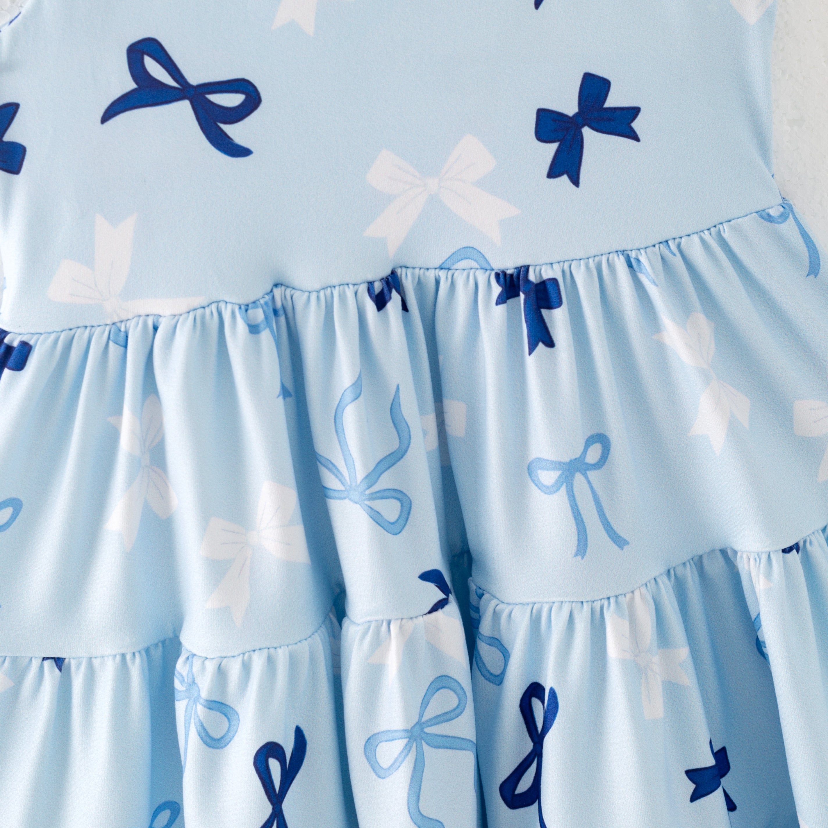 (Pre Order)Girls Spring and Summer Bow Print Dress