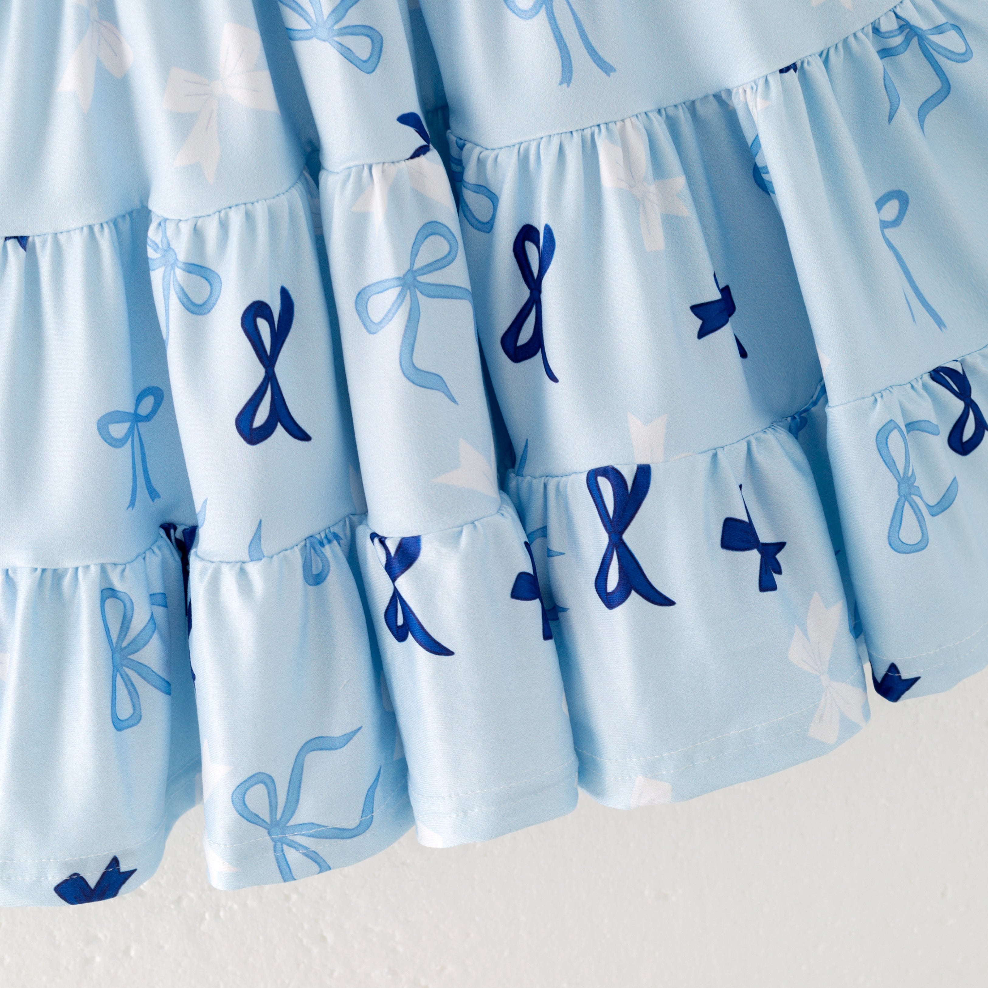 (Pre Order)Girls Spring and Summer Bow Print Dress