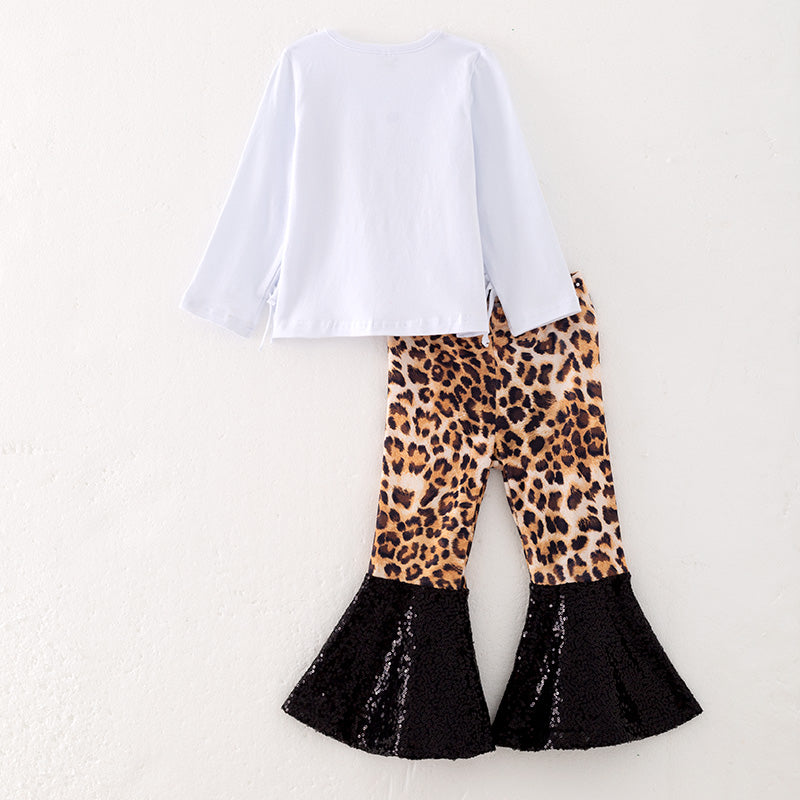 (In Stock L25-1-2)Girls Christmas Let It Snow Print Outfit Set