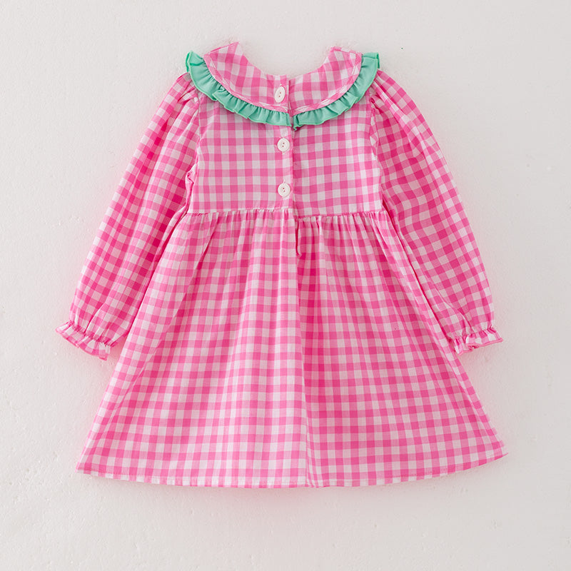 (In Stock L21-4-2)Girls Christmas Embroidery Smocked Dress