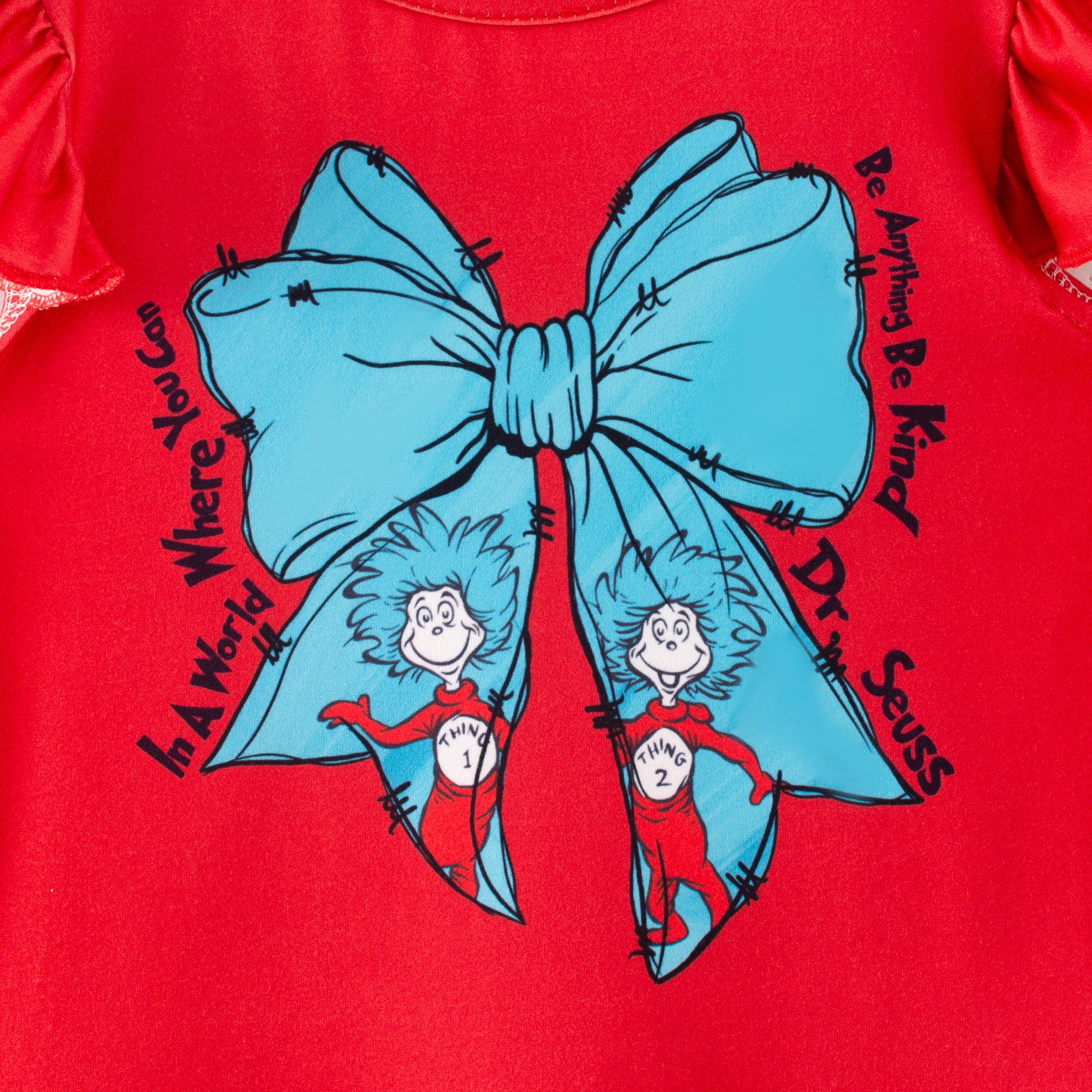 (In Stock)Girls DR SEUSS Print Flying Sleeves Outfit Set