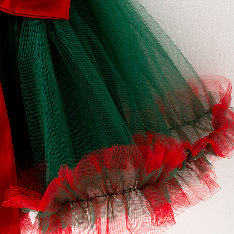 (In Stock G9-4-1)Girls Christmas Red Sequin Tulle Dress