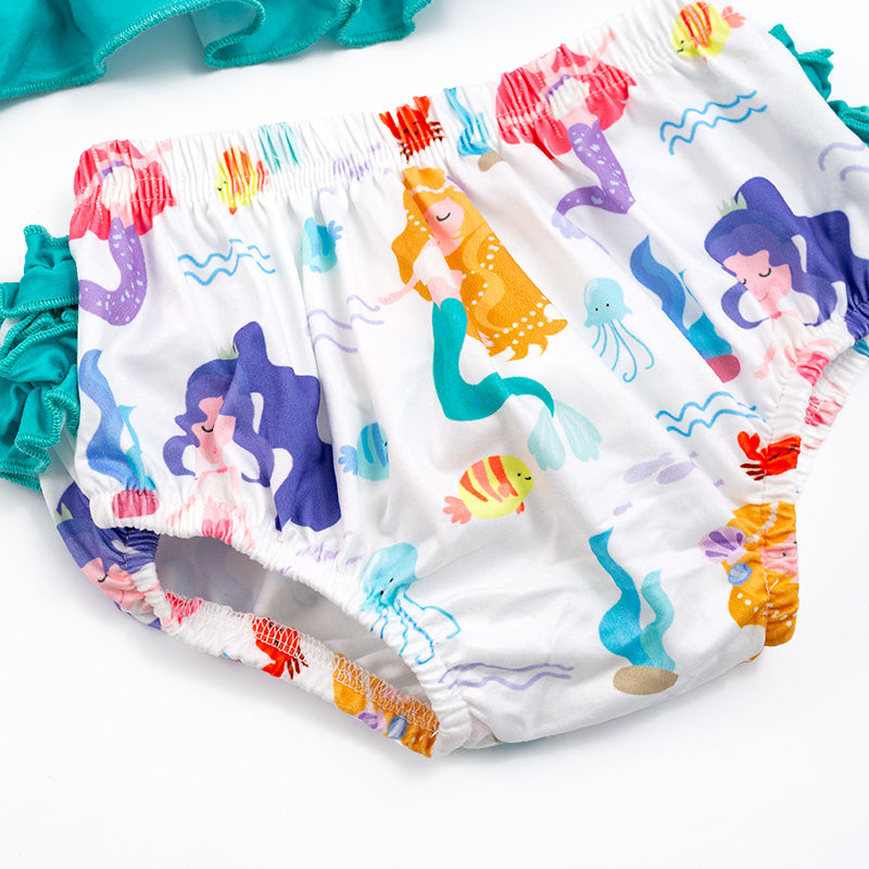 (In Stock)Girls Infant Mermaid Print Shorts Set