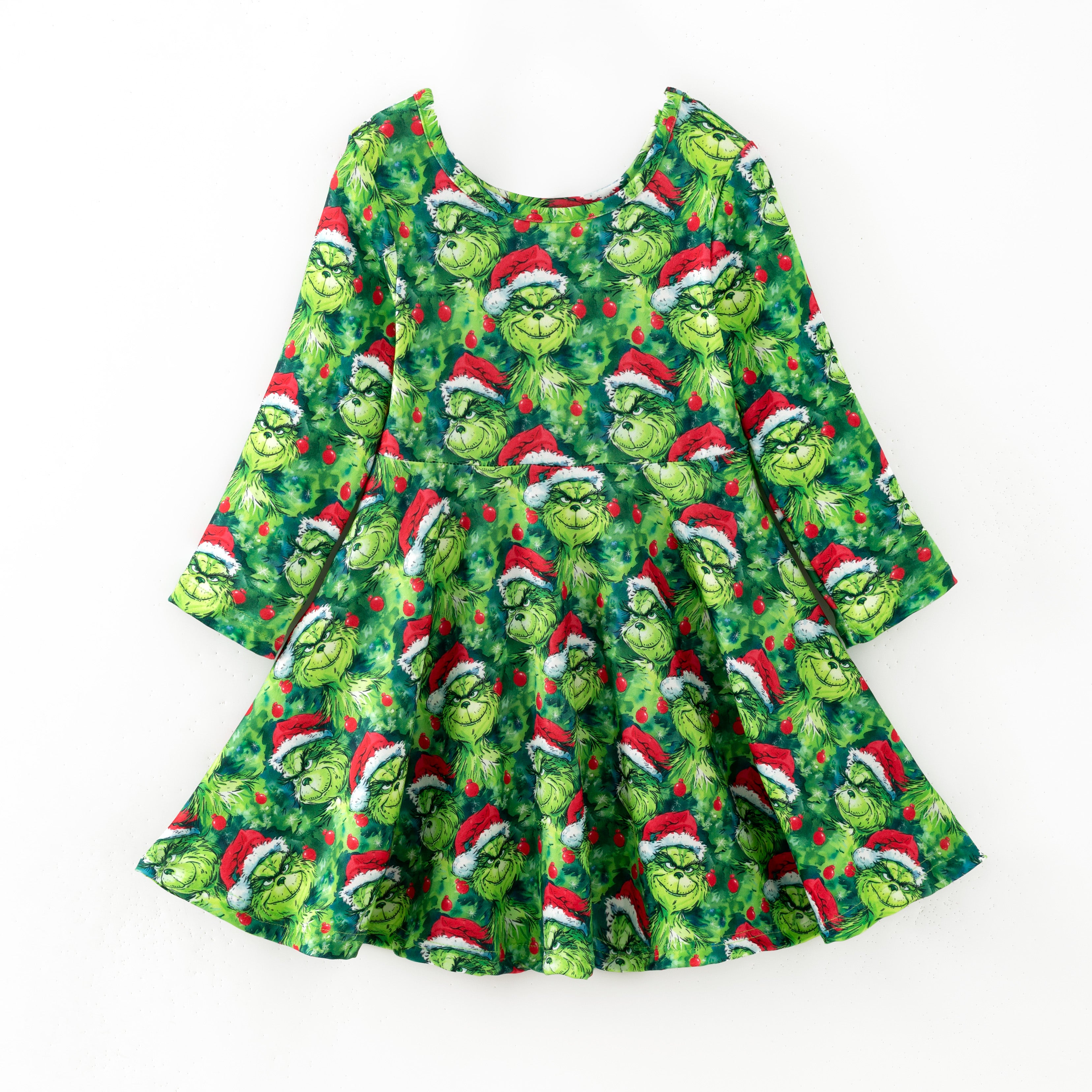 (Pre Order,Prepack Zone)Girls Christmas Cartoon Print Dress(Mix Size)