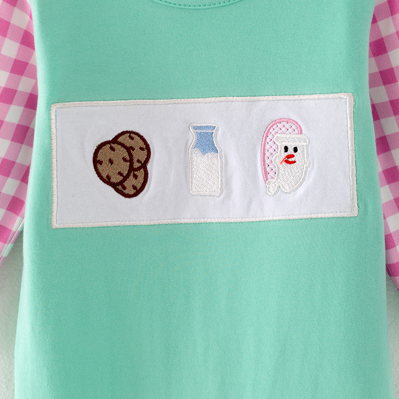 (In Stock L7-1-1)Baby Boys Christmas Embroidery Smocked Romper