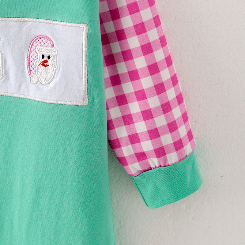 (In Stock L7-1-1)Baby Boys Christmas Embroidery Smocked Romper