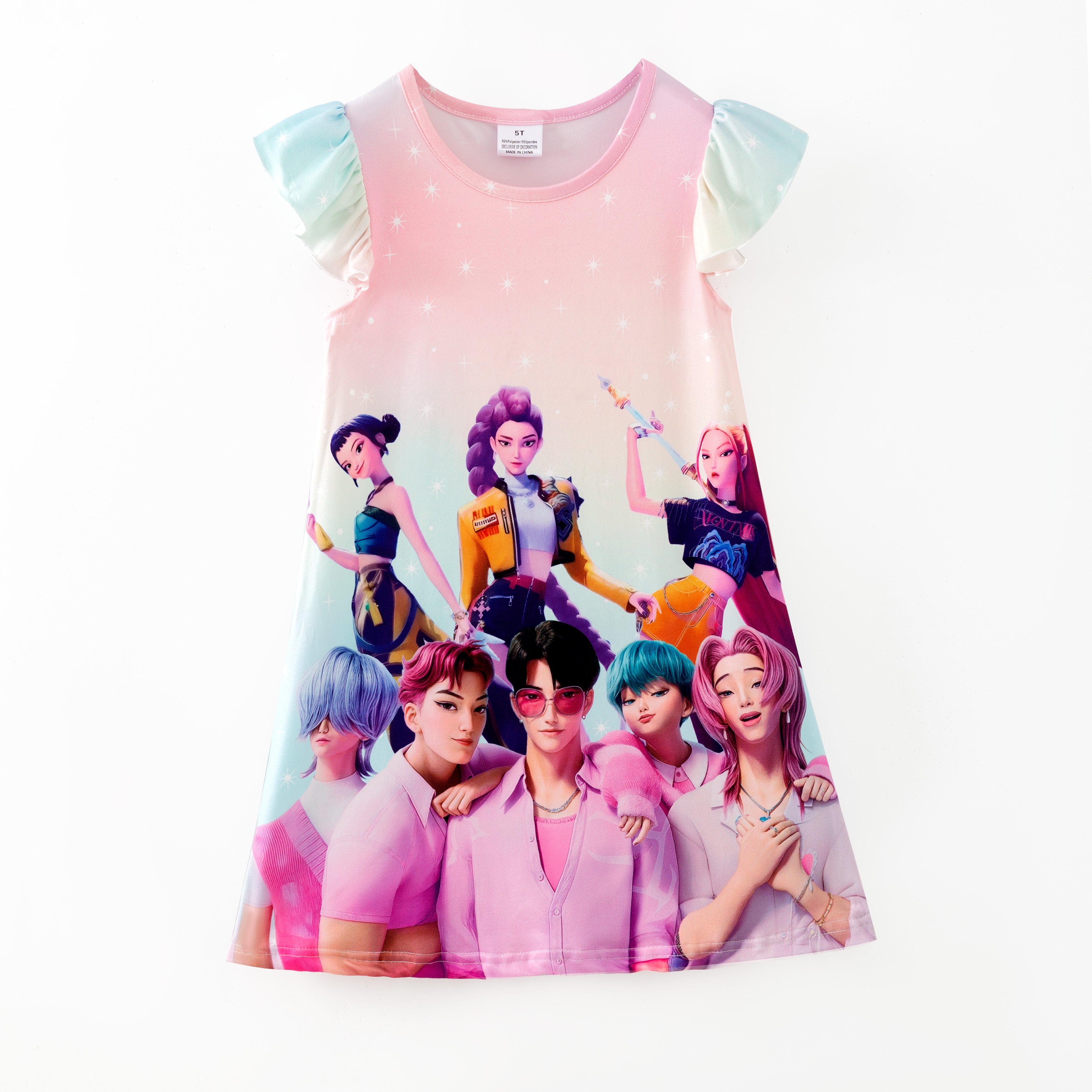 (Pre Order,Prepack Zone)Girls Movie Character Print Dress(Mix Size)