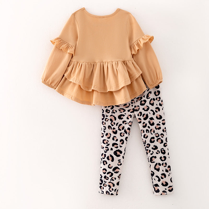 (In Stock Q11-3-1)Girls Fall Jesus Print Outfit Set