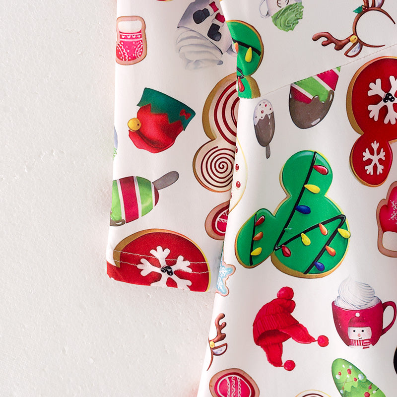 (In Stock G9-3-2)Girls Christmas Print Dress