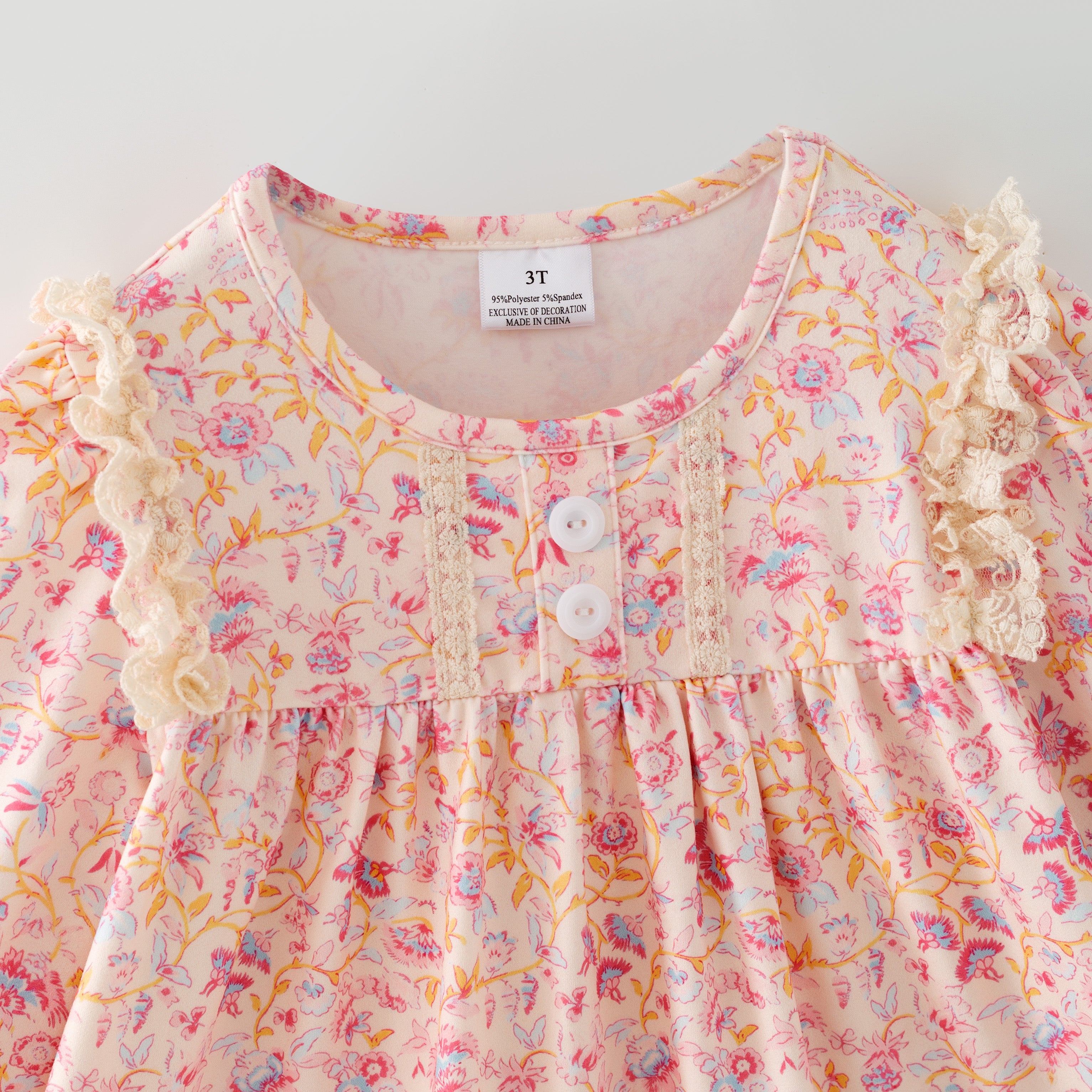 (In Stock)Girls Fall Bow Applique Dress