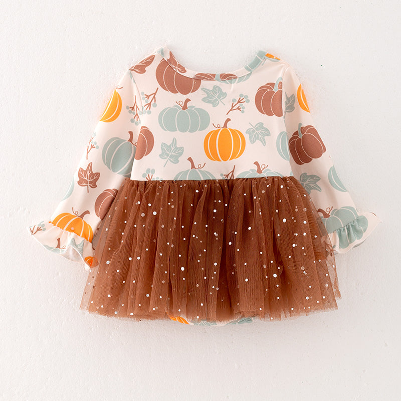 (In Stock Q12-4-1)Baby Girls Thanksgiving Print Romper
