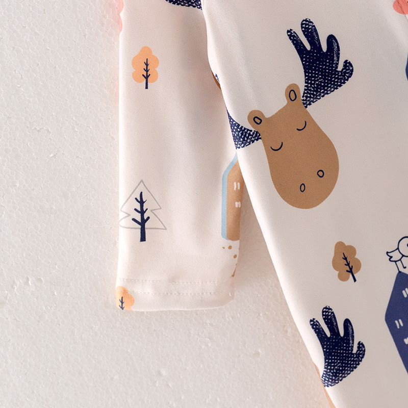 (In Stock Q11-5-1)Baby Boys Christmas Print Romper