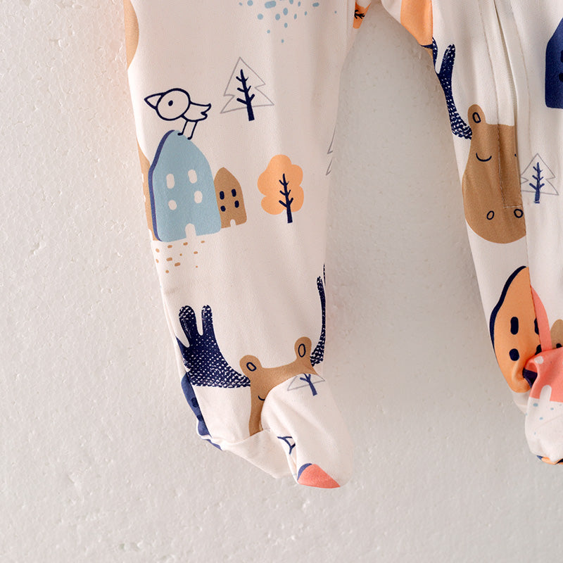 (In Stock Q11-5-1)Baby Boys Christmas Print Romper