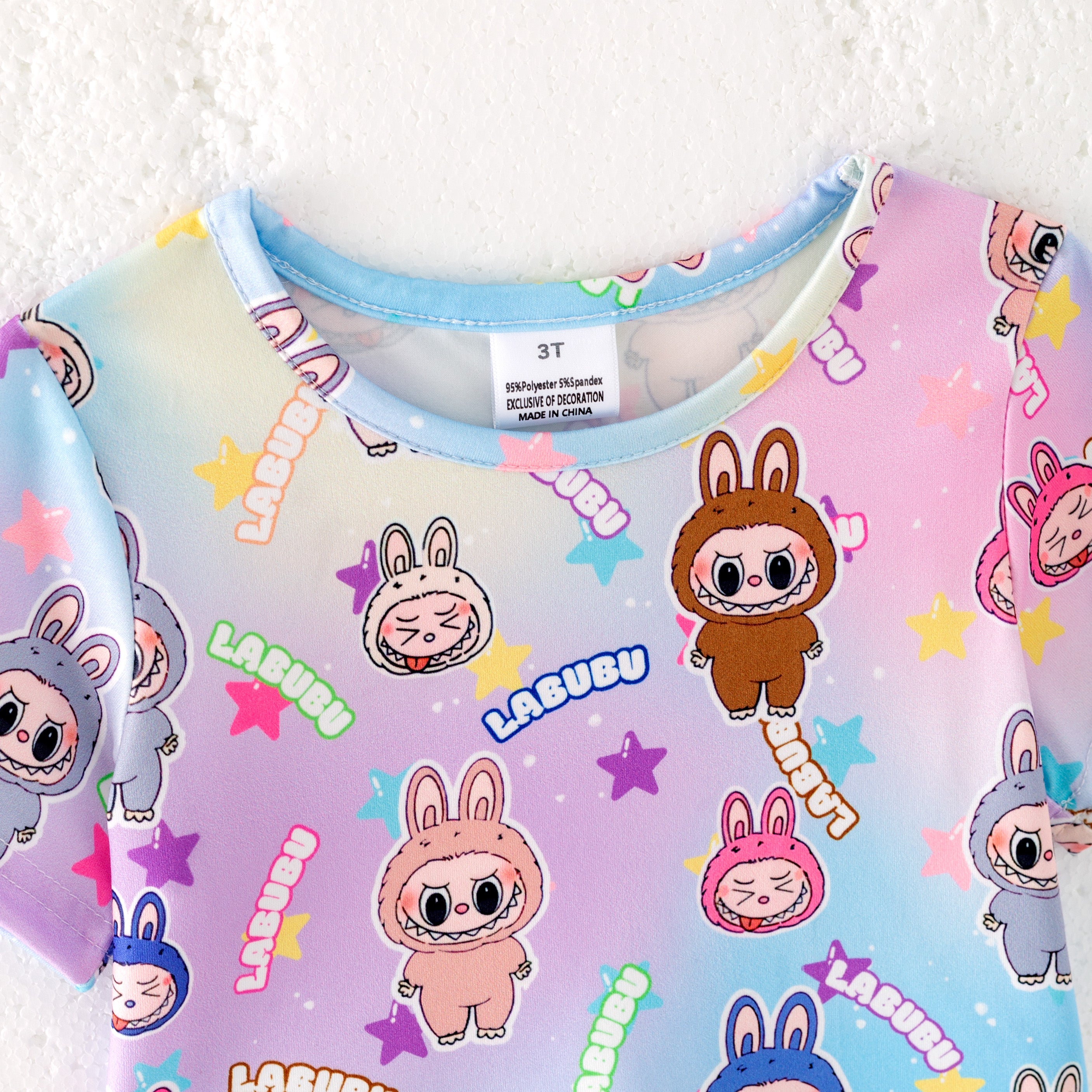(Pre Order)Girls Spring and Summer Cartoon Print Skort Set