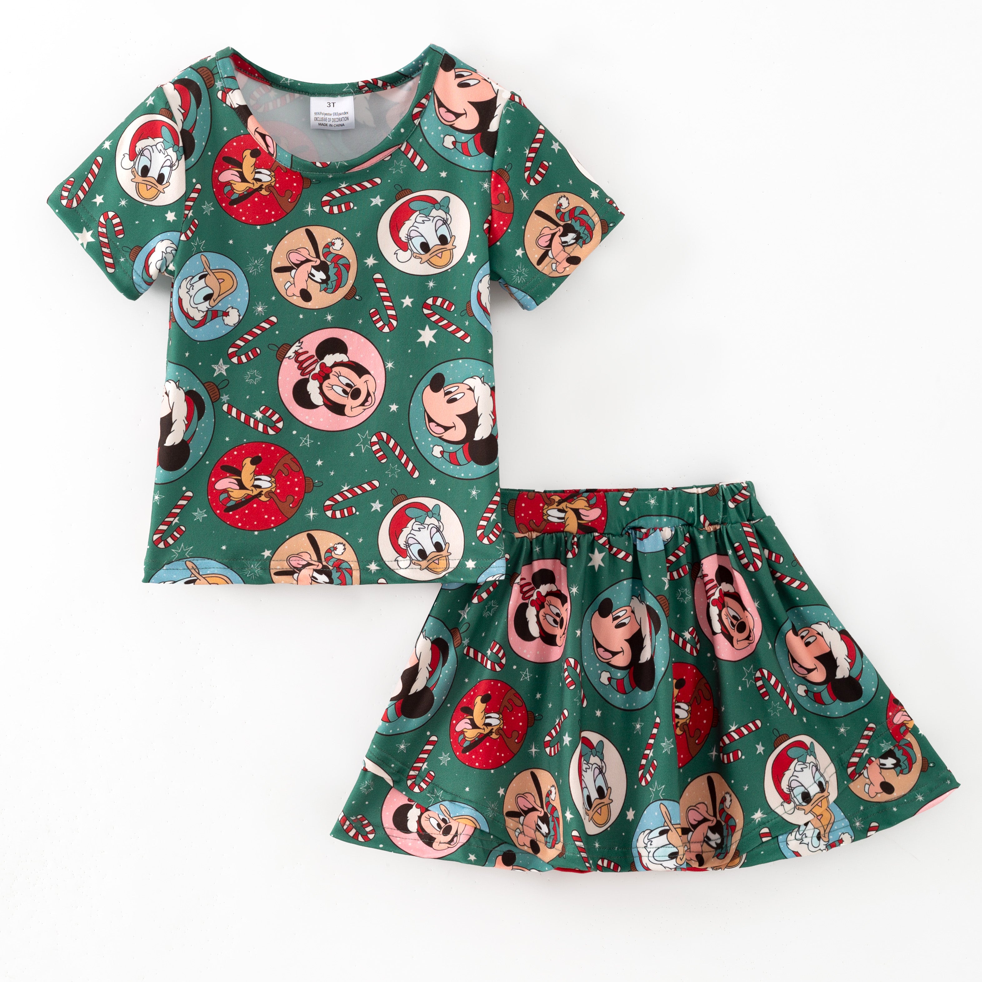 (Pre Order,Prepack Zone)Girls Christmas Cartoon Print Dress(Mix Size)