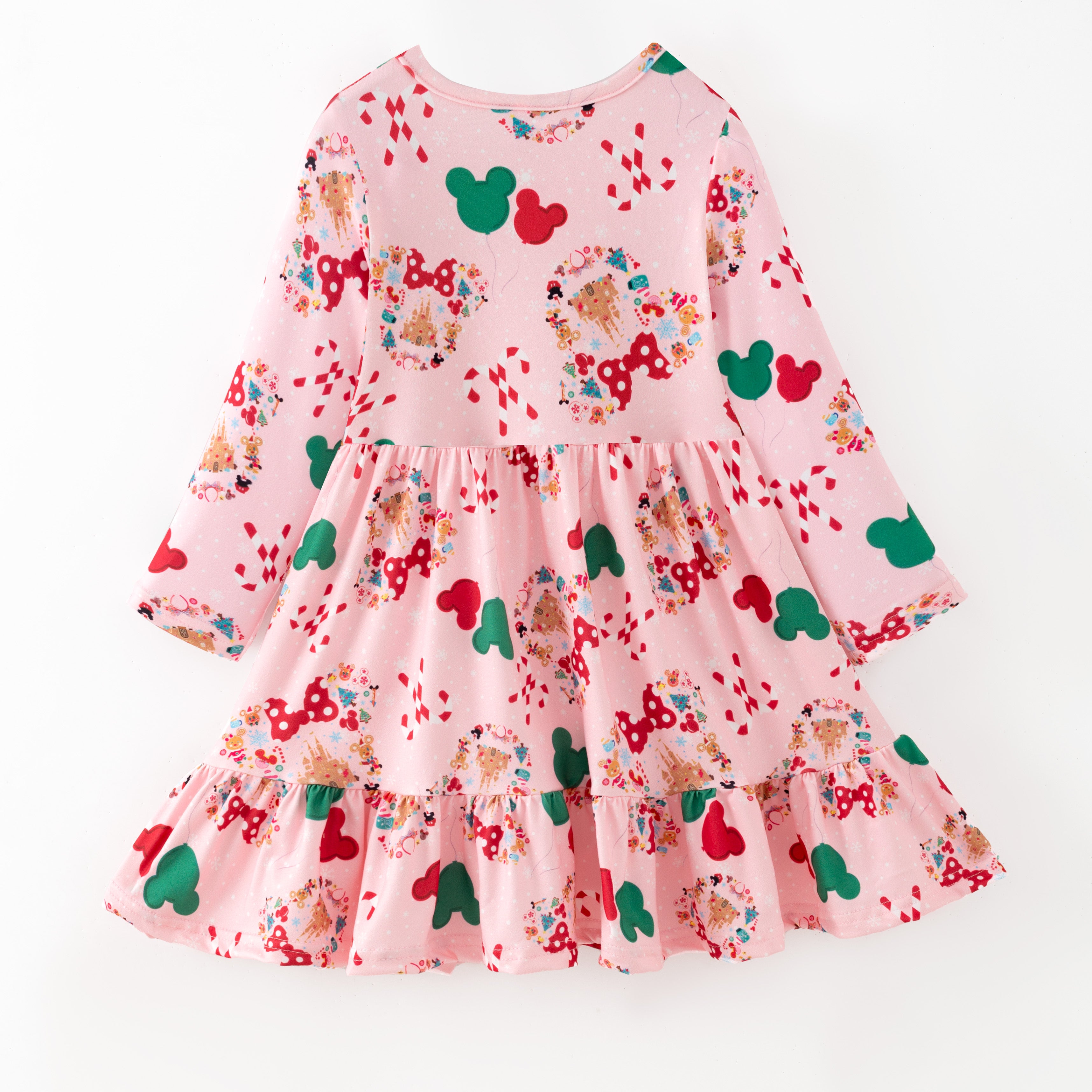 (Pre Order,Prepack Zone)Girls Christmas Cartoon Print Dress(Mix Size)