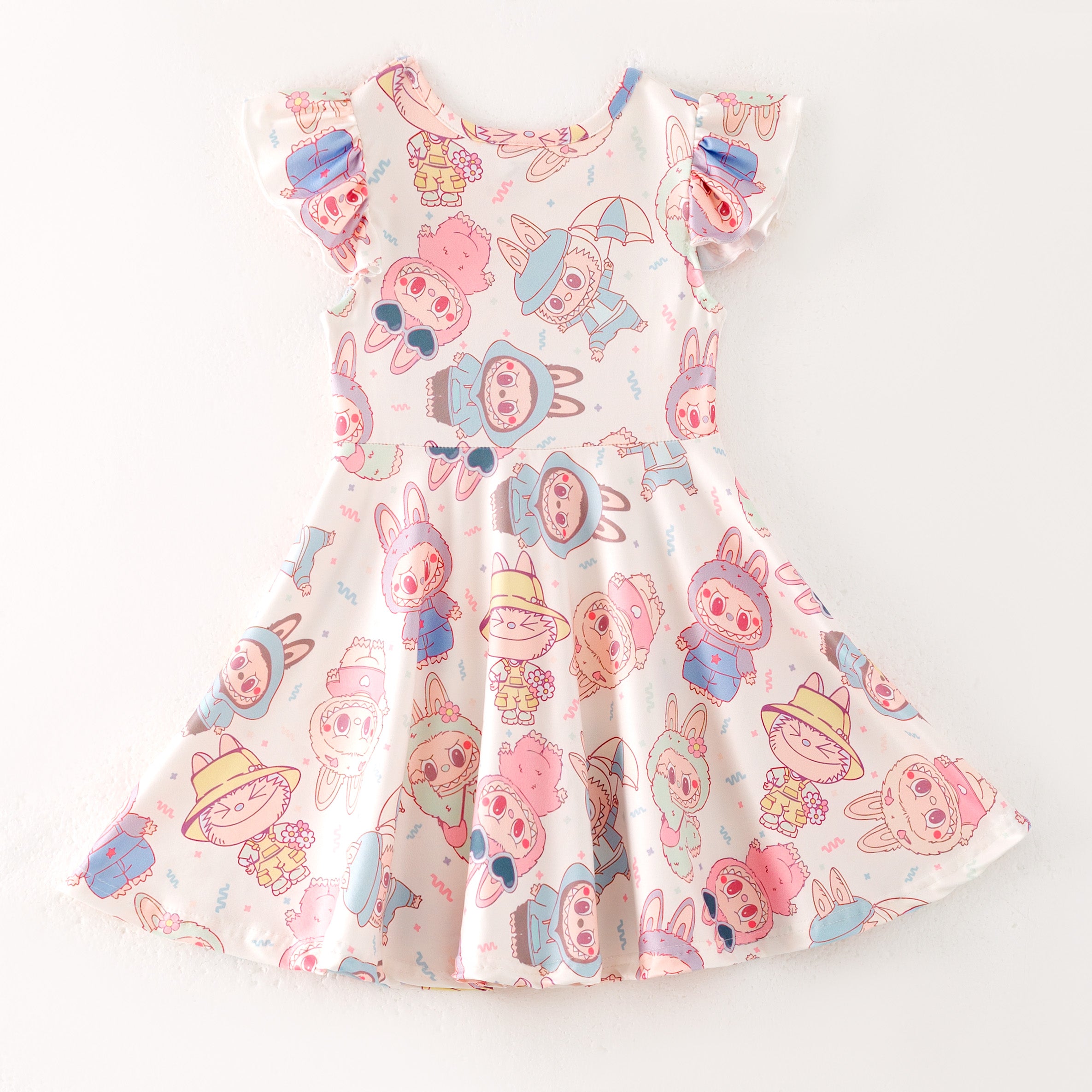 (Pre Order)Girls Spring and Summer Cartoon Print Dress