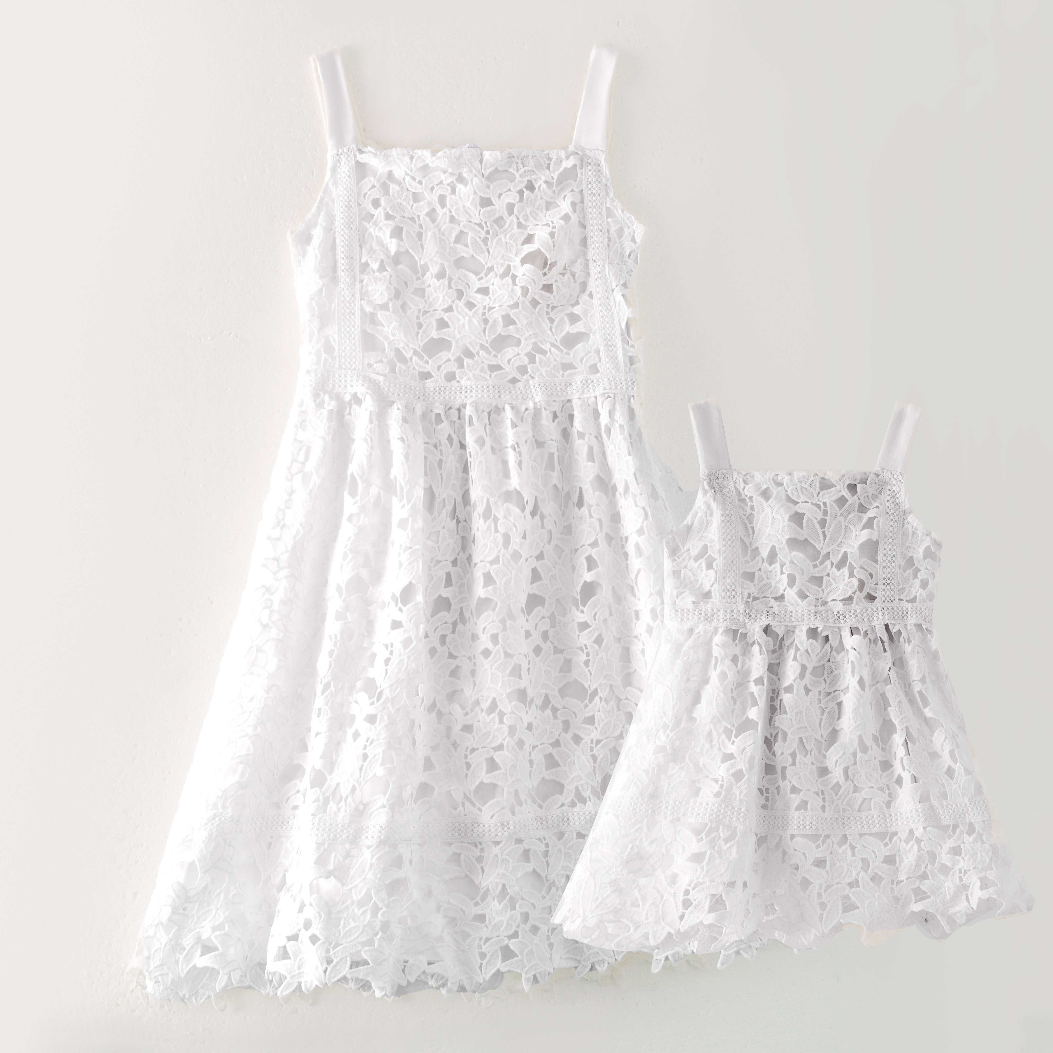 (In Stock)Mommy and Me Summer White Lace Slip Dress
