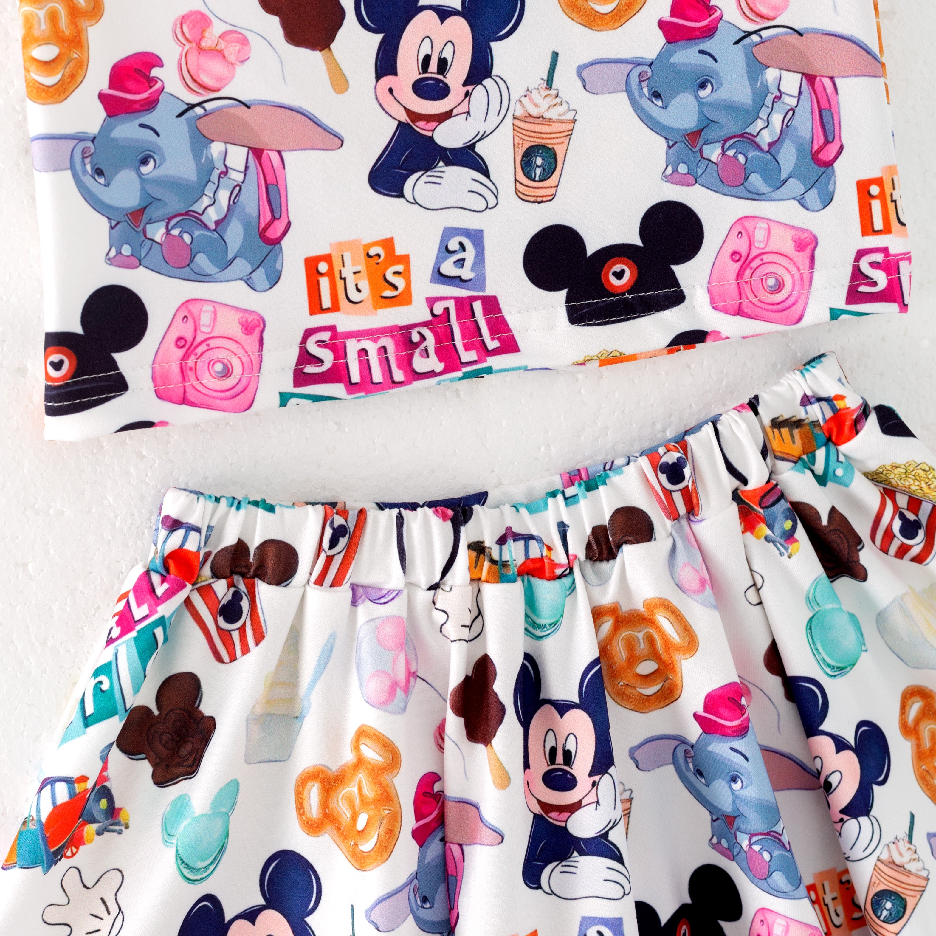 (Pre Order)Girls Spring and Summer Cartoon Print Skirt Set