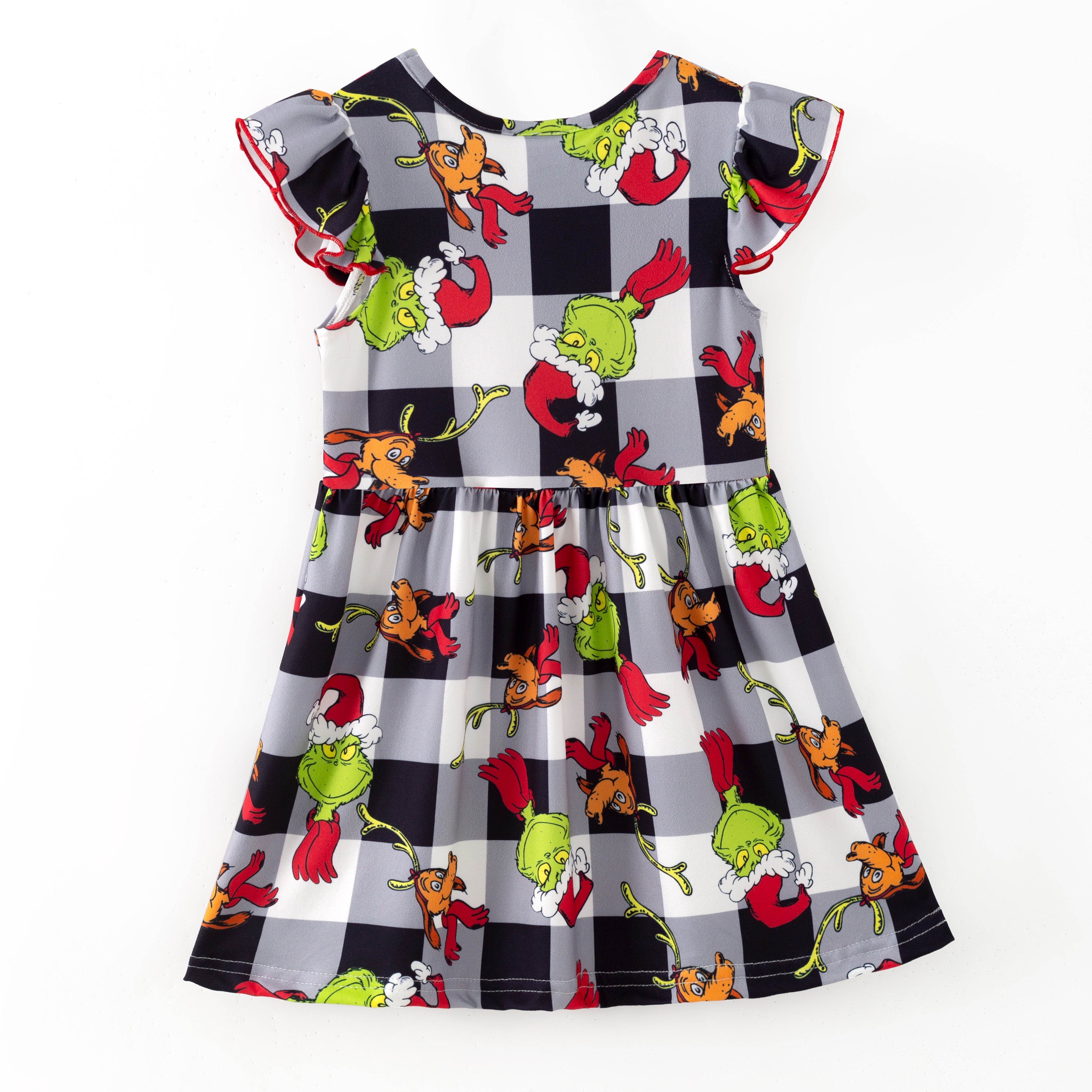 (Pre Order,Prepack Zone)Girls Christmas Cartoon Print Dress(Mix Size)