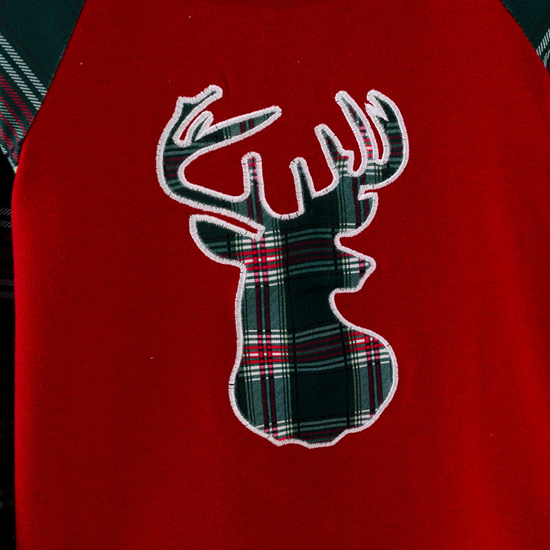 (In Stock G9-1-2)Boys Christmas Elk Applique Cotton Top