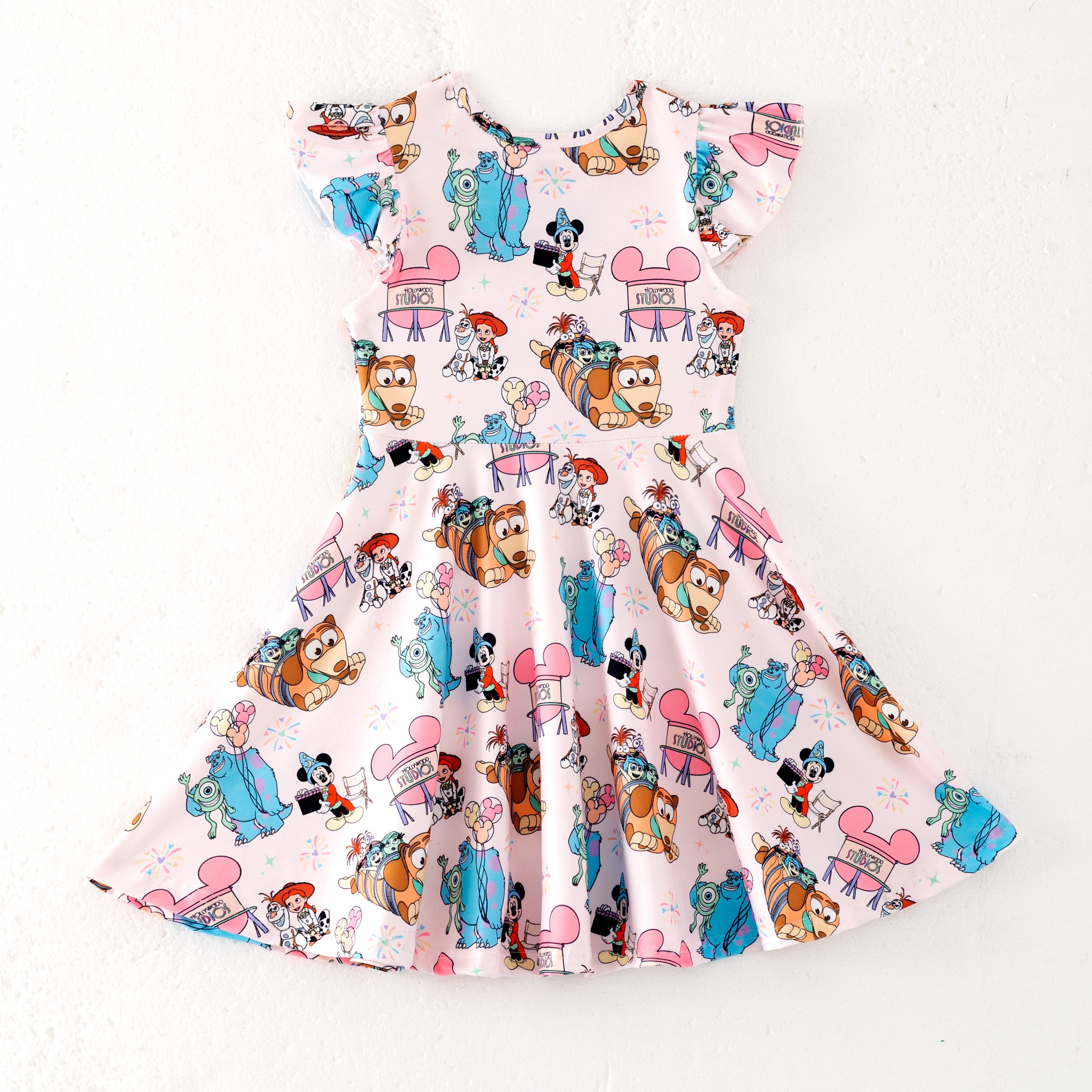 (Pre Order)Girls Spring and Summer Cartoon Print Dress