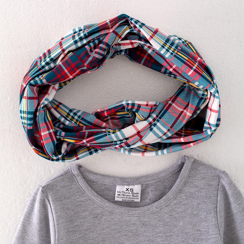 (In Stock G9-3-1)Girls Christmas Santa Applique Outfit Set