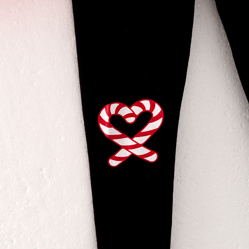 (In Stock G9-3-2)Girls Christmas Cane Print Outfit Set