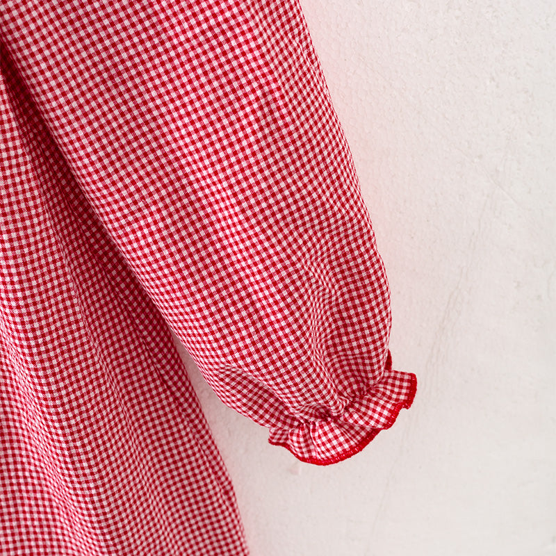 (In Stock G8-3-1)Girls Christmas Embroidery Smocked Dress