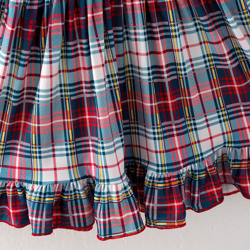 (In Stock G9-3-1)Girls Christmas Santa Applique Dress