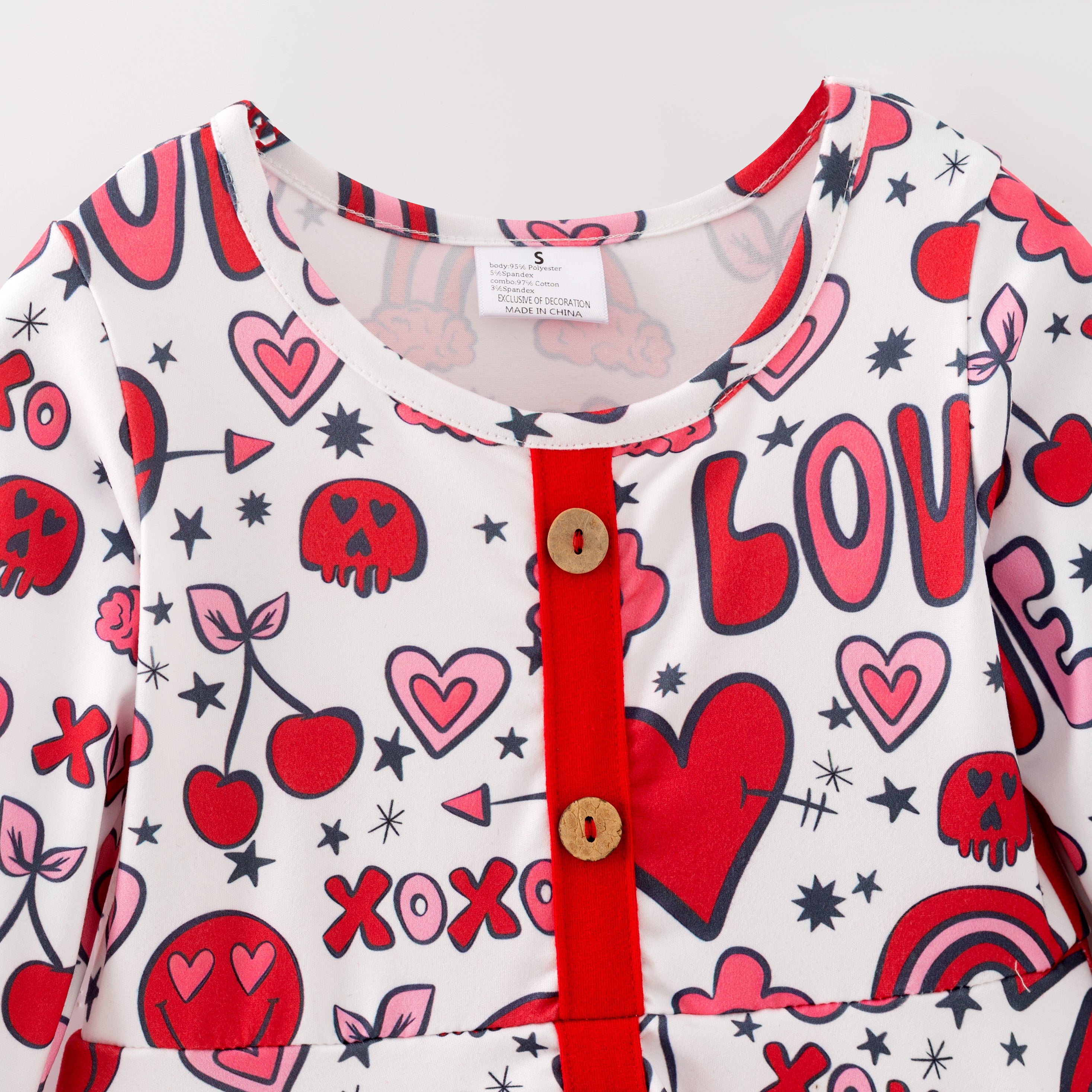 (In Stock)Girls Valentine's Day Print Dress with Pockets