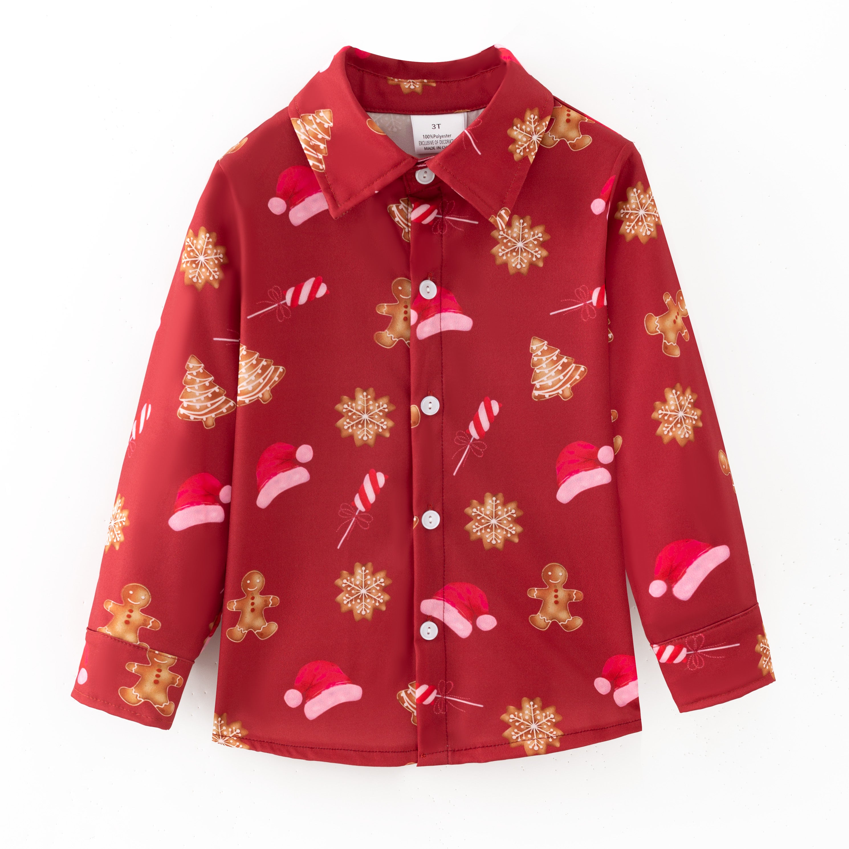 (Pre Order,Prepack Zone)Boys Christmas Print Shirt(Mix Size)