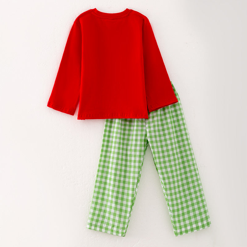 (In Stock G7-3-3)One Pack(11 Pieces total)Boys Christmas Embroidery Cotton Outfit Set
