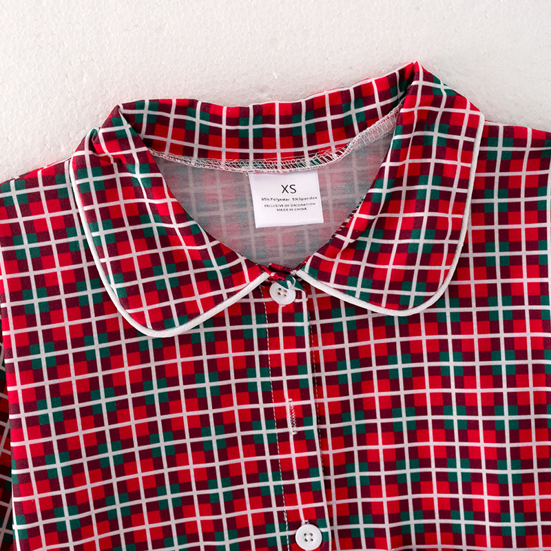 (In Stock G7-1-1)Girls Christmas Santa Applique Pajamas