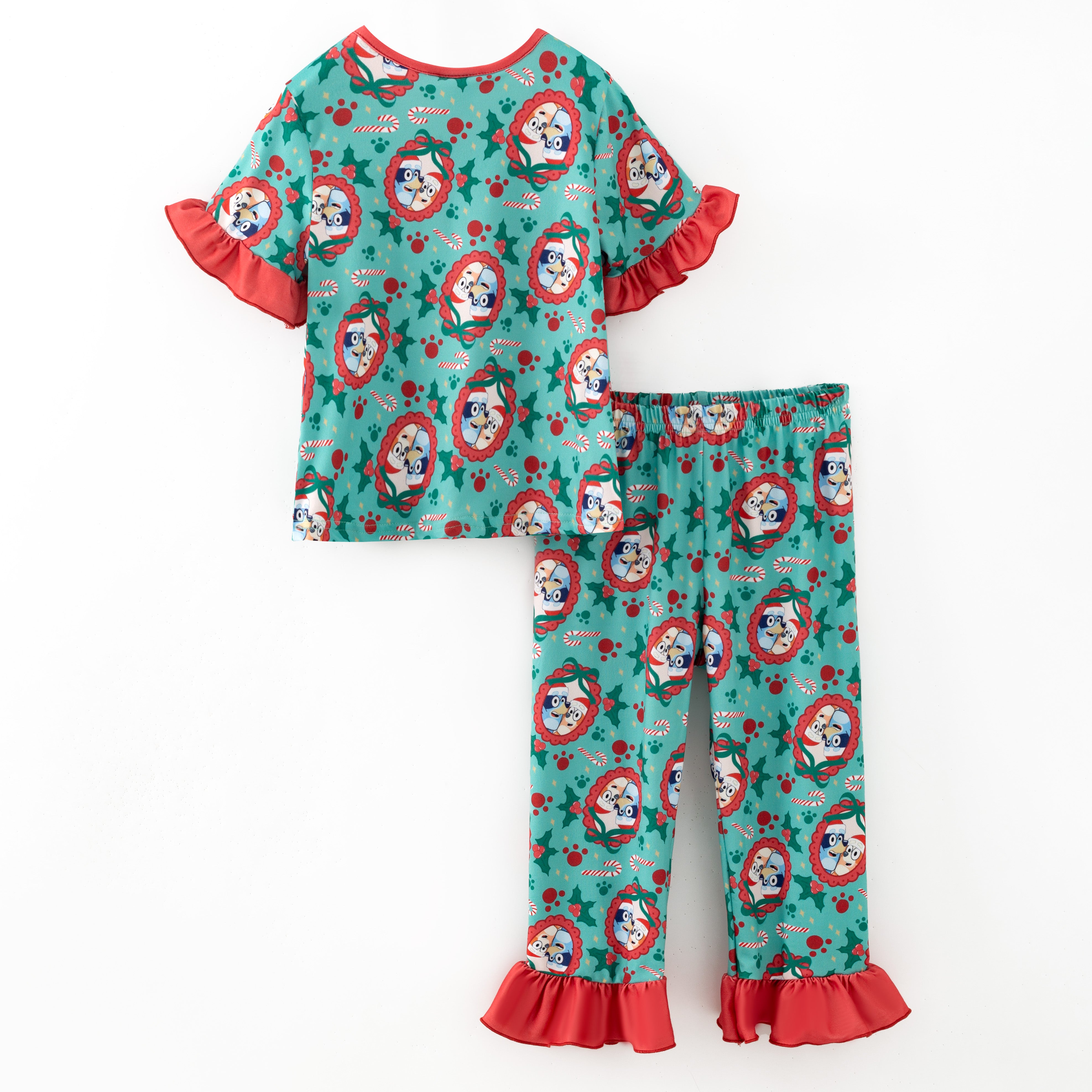 (Pre Order,Prepack Zone)Girls Christmas Cartoon Print Dress&Pajamas(Mix Size)