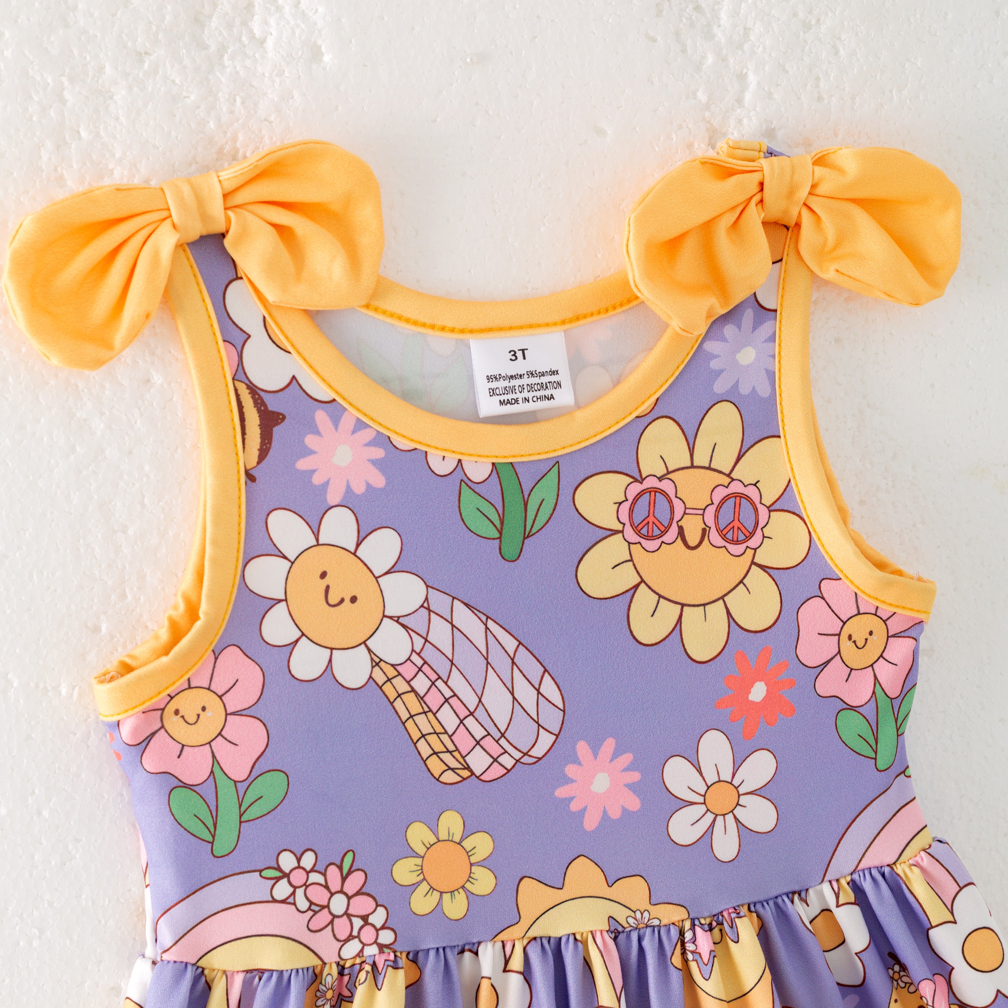 (Pre Order)Girls Spring and Summer Sunflower Print Dress,Set,Jumpsuit&Romper