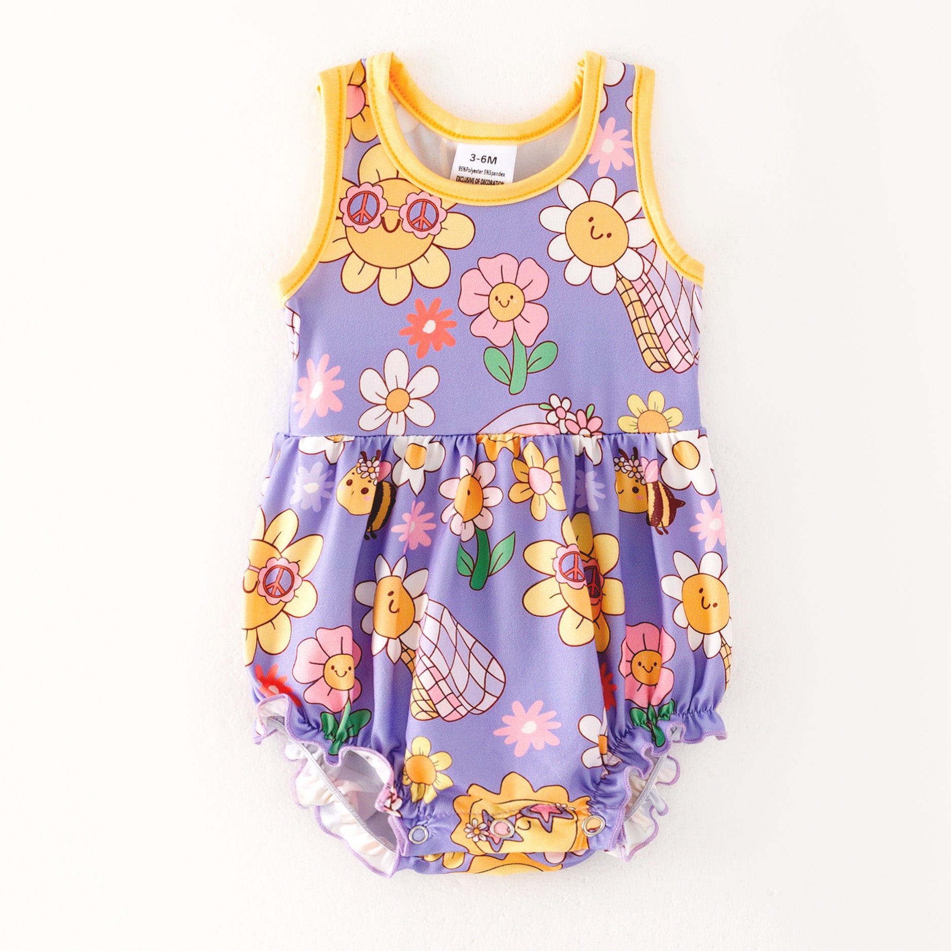 (Pre Order)Girls Spring and Summer Sunflower Print Dress,Set,Jumpsuit&Romper