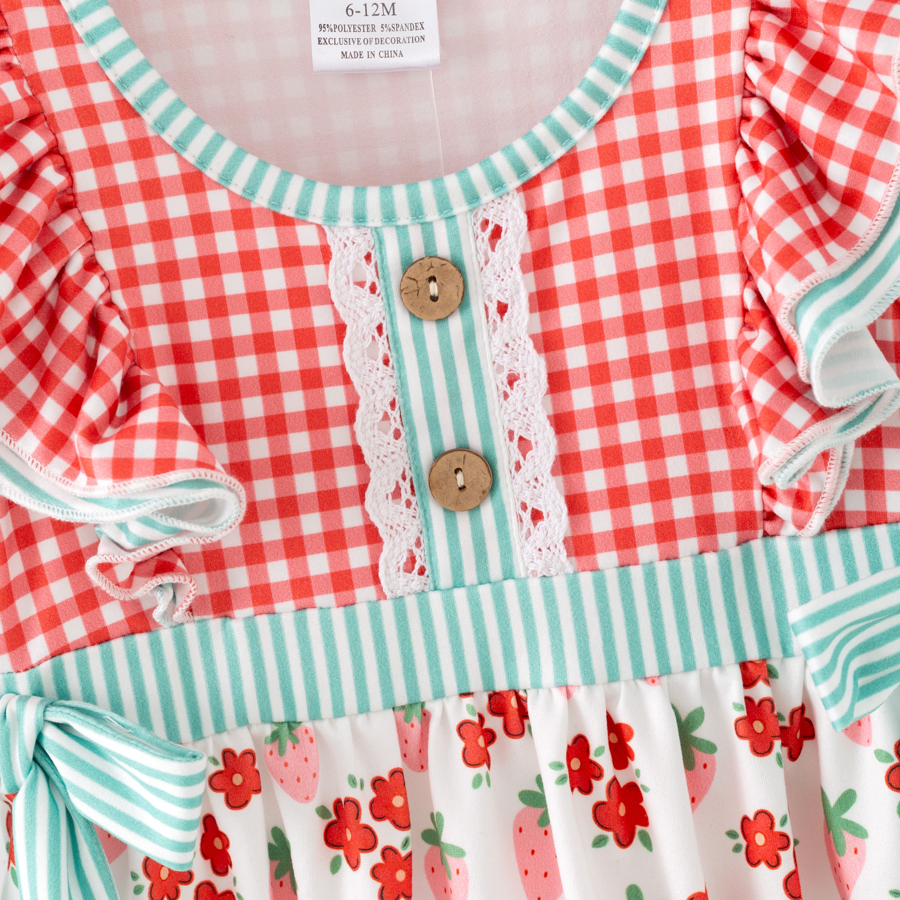 (In Stock)Toddler Girls Spring&Summer Strawberry Print Romper