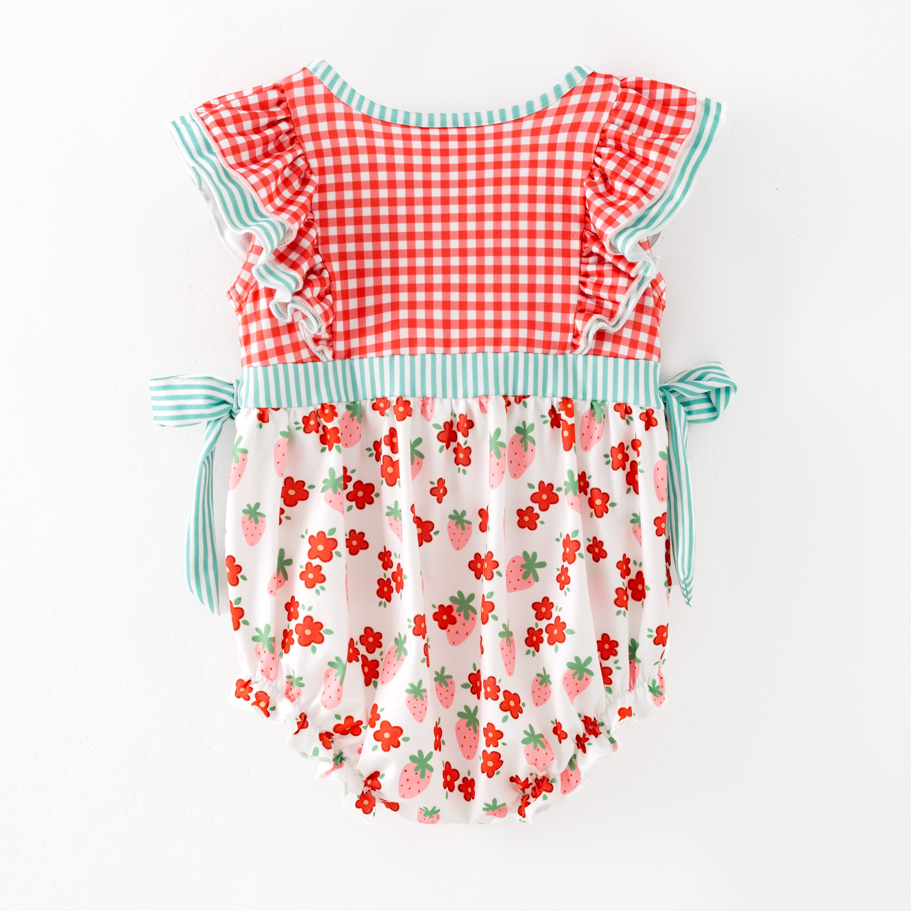 (In Stock)Toddler Girls Spring&Summer Strawberry Print Romper