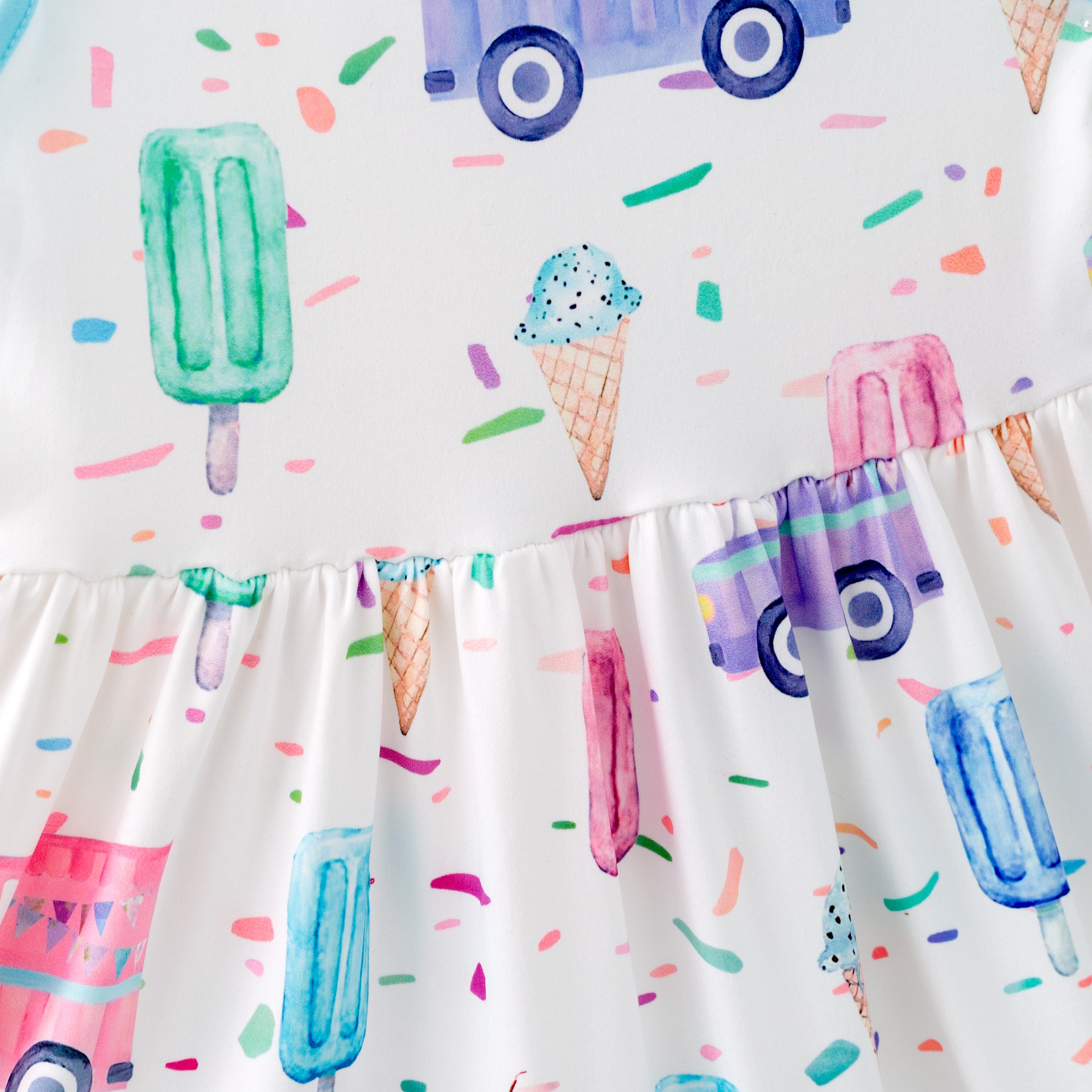 (In Stock)Girls Spring and Summer Ice Cream Print Dress