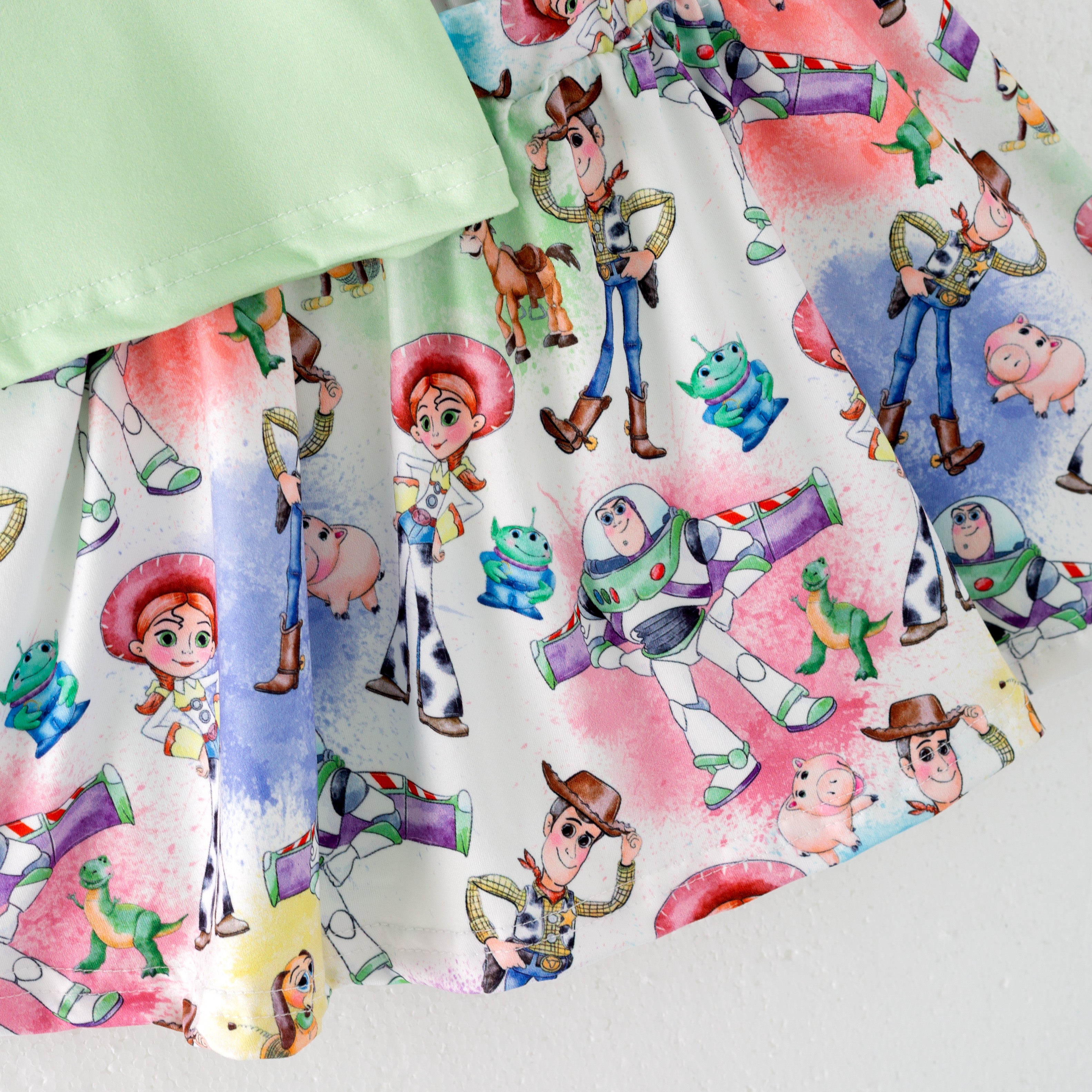 (Pre Order)Girls Spring and Summer Cartoon Print Skort Set