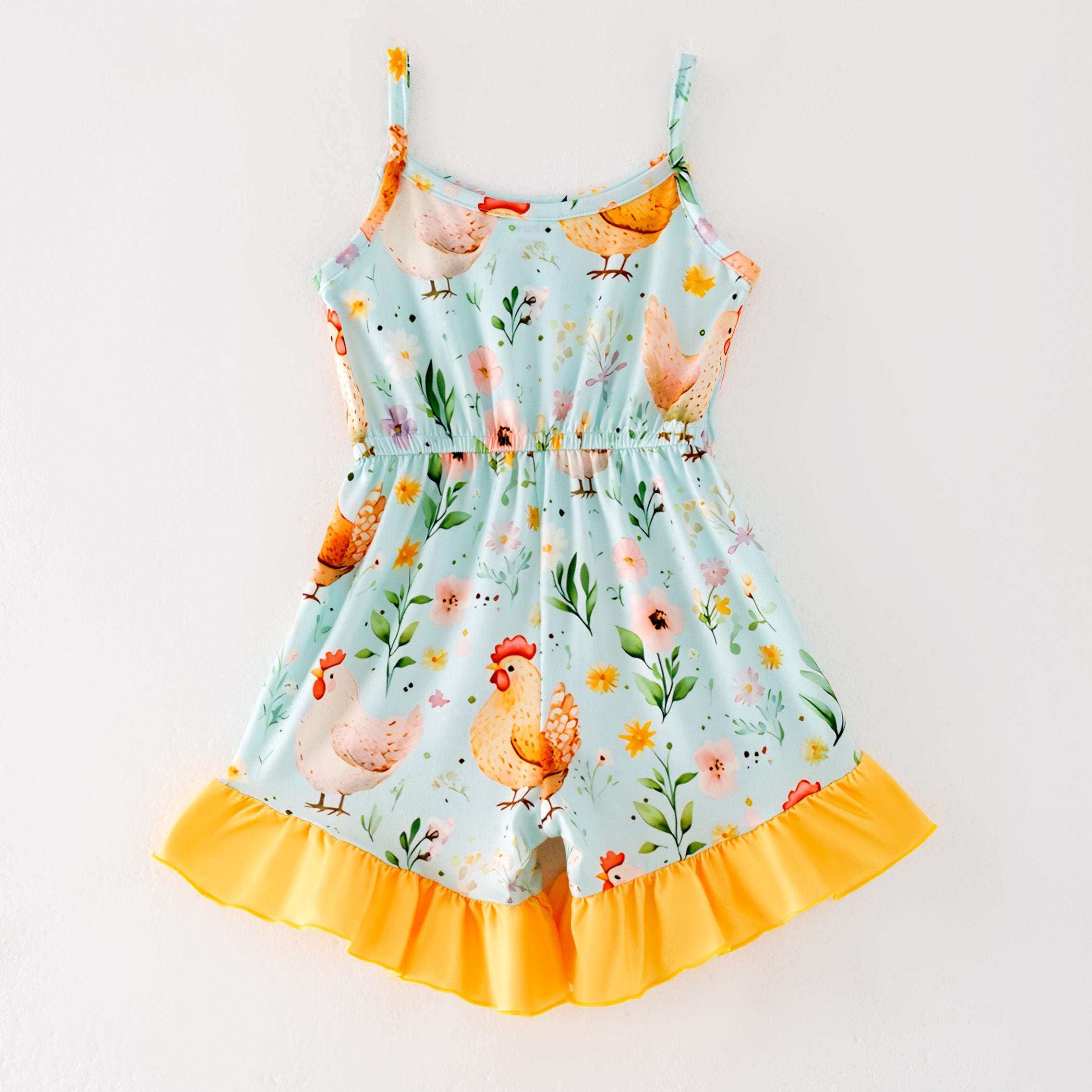 (Pre Order)Girls Spring and Summer Farm Print Dress,Shorts and Jumpsuit