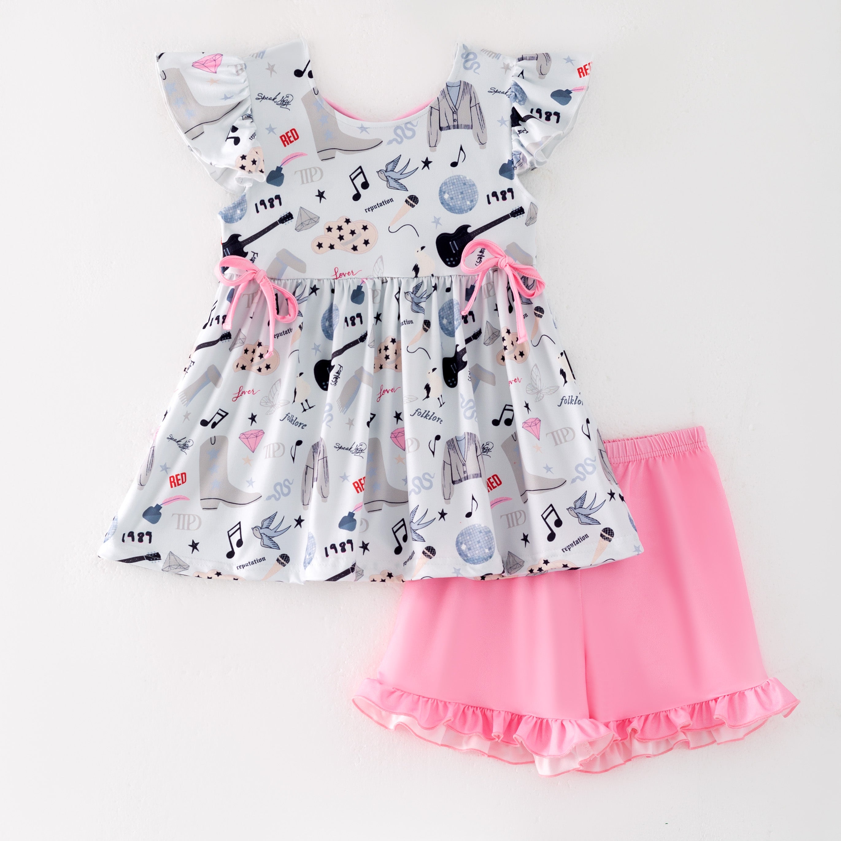 (Pre Order)Girls Spring and Summer Character Print Shorts Set
