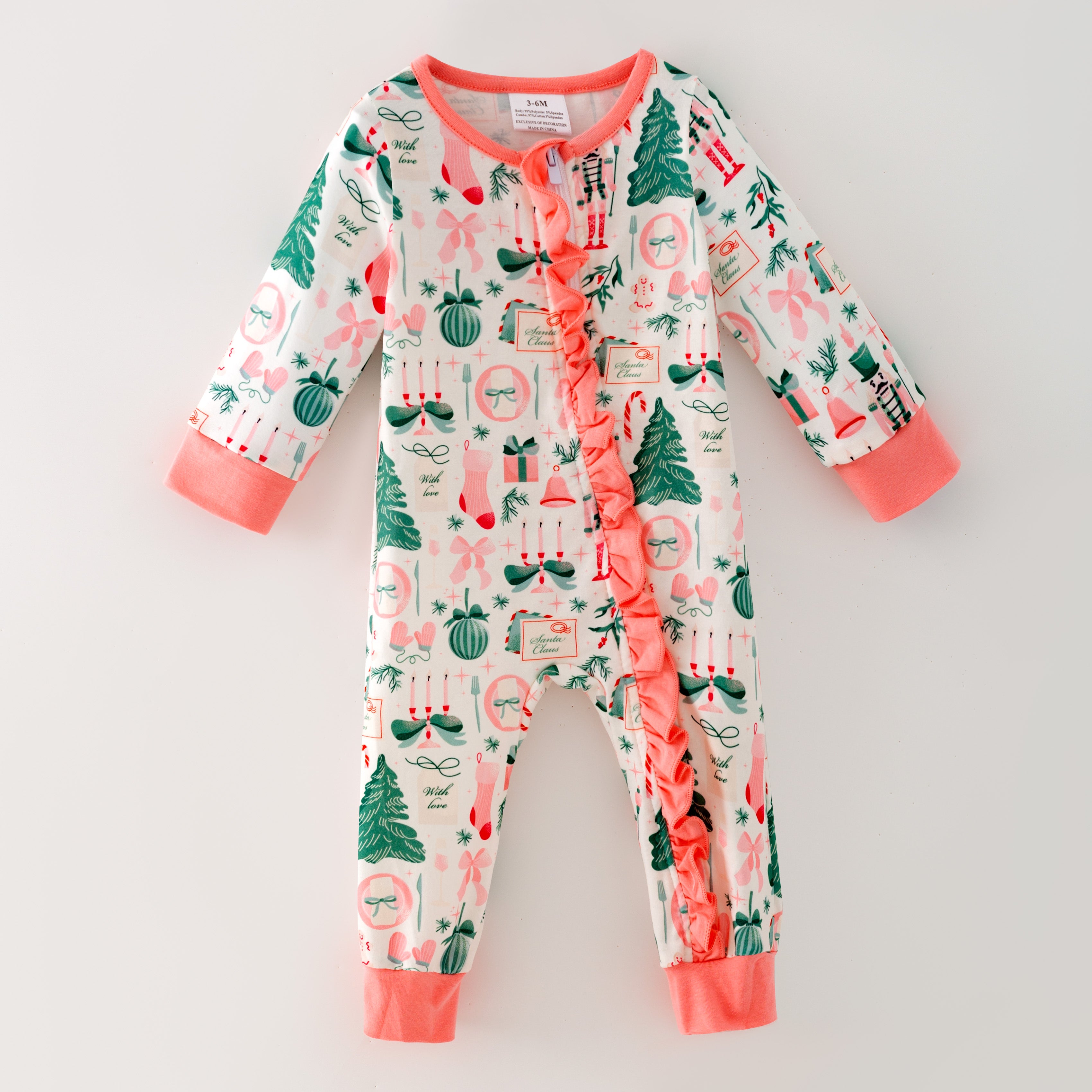 (In Stock)Toddler Girls Christmas Print Romper