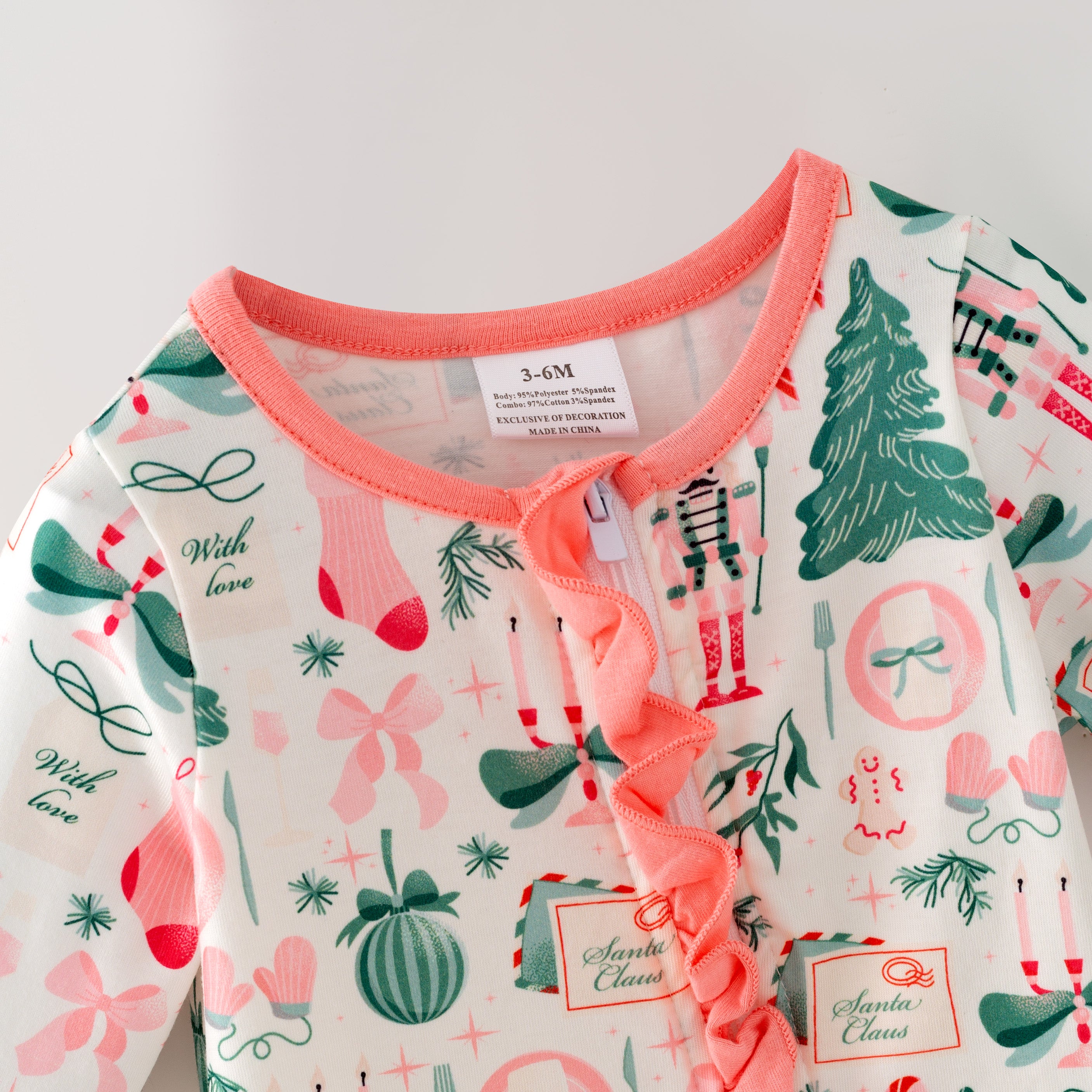(In Stock)Toddler Girls Christmas Print Romper