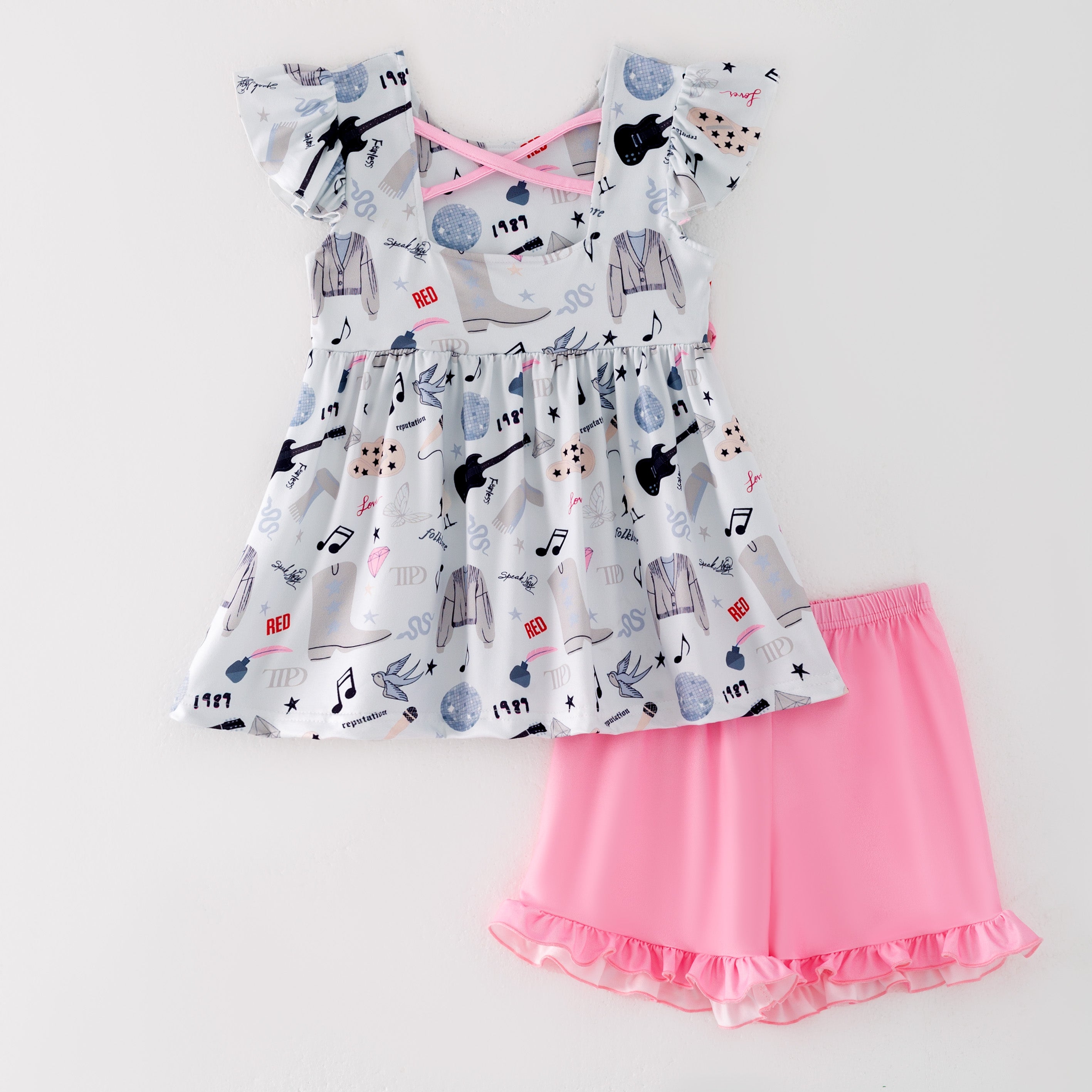 (Pre Order)Girls Spring and Summer Character Print Shorts Set