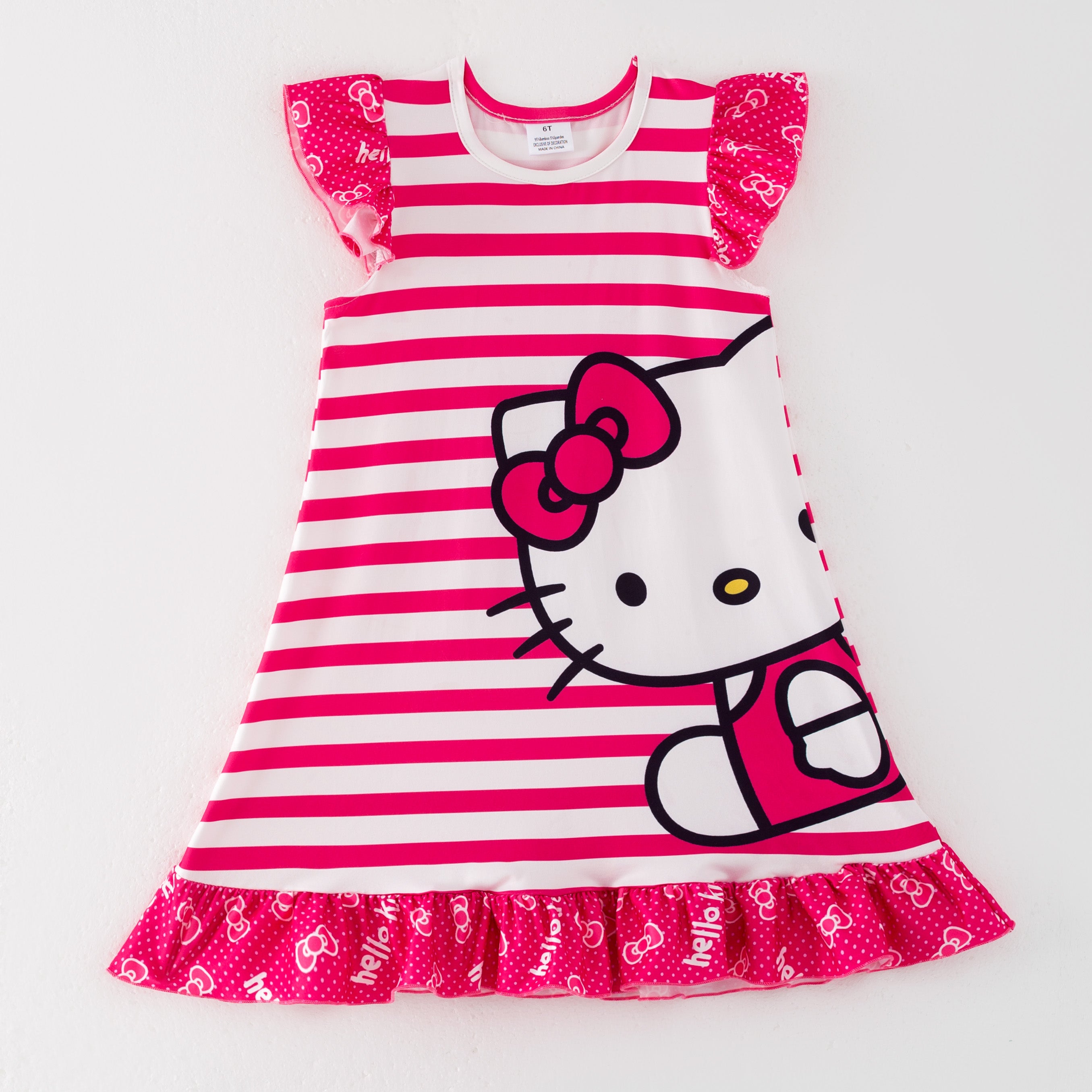 (Pre Order)Girls Summer Cartoon Print Pajamas Dress