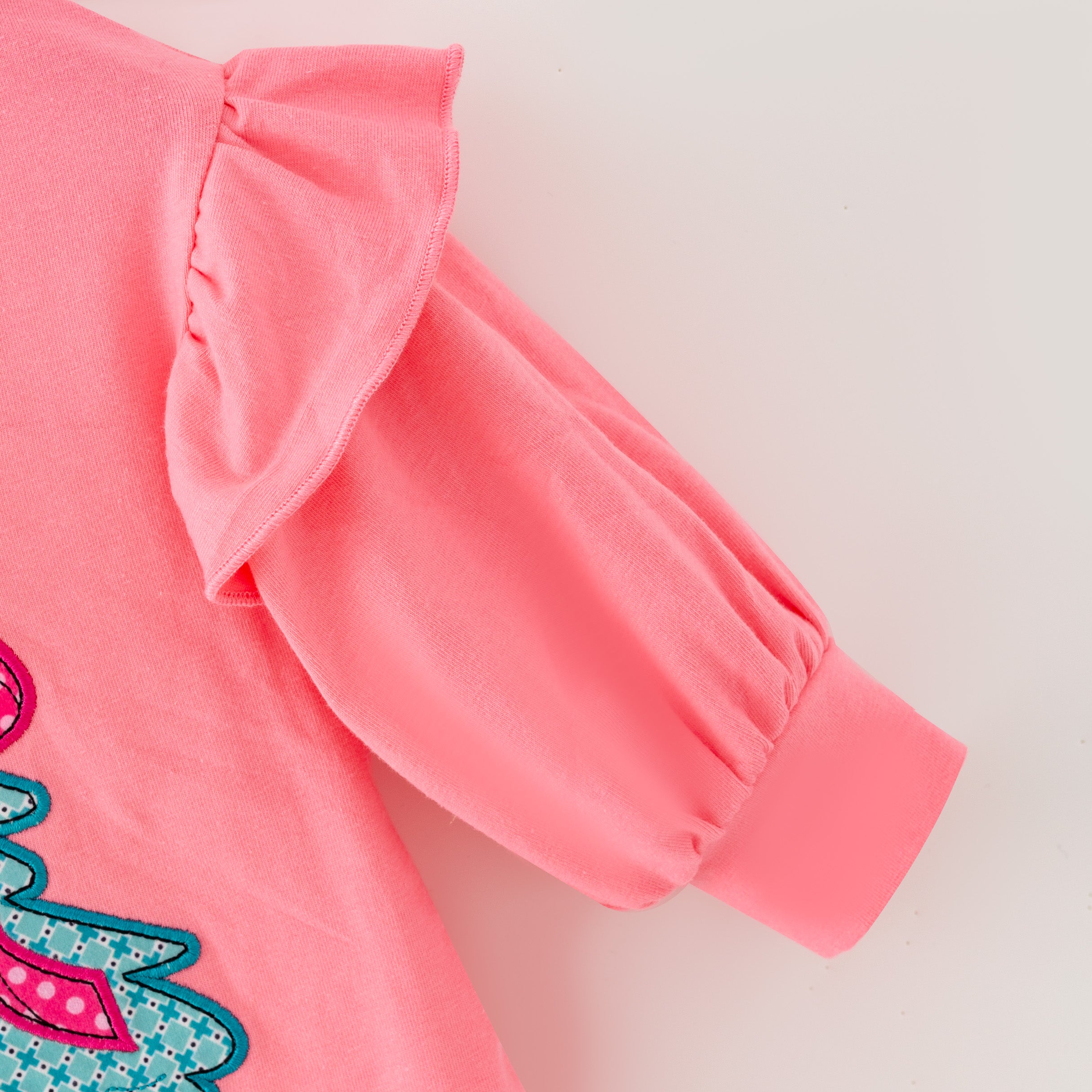 (In Stock)Toddler Girls Christmas Applique Cotton Romper