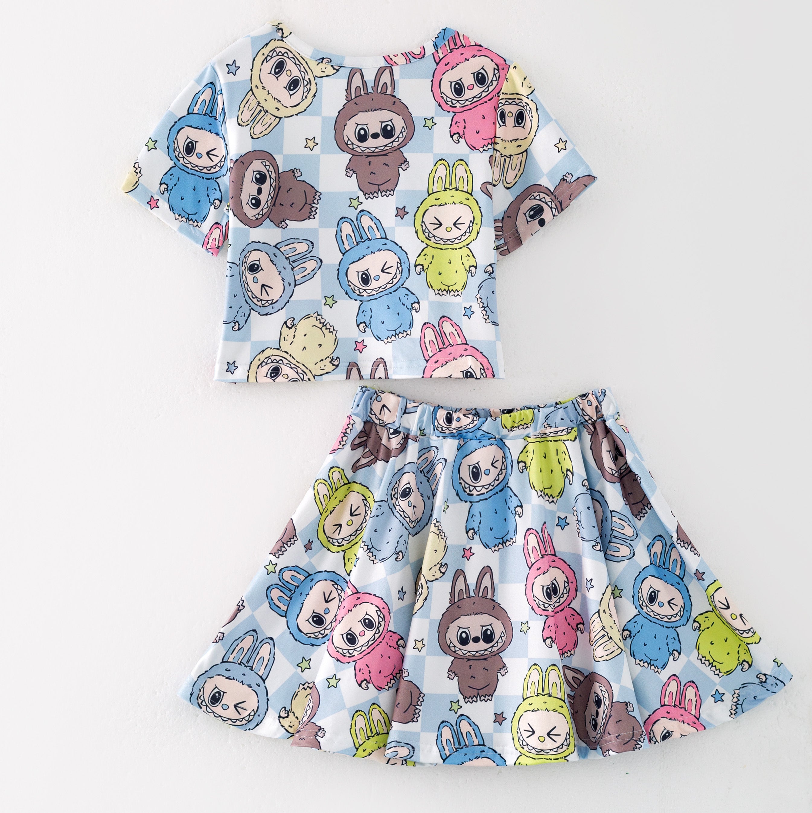 (Pre Order)Girls Spring and Summer Cartoon Print Dress,Jumpsuit,Set&Top