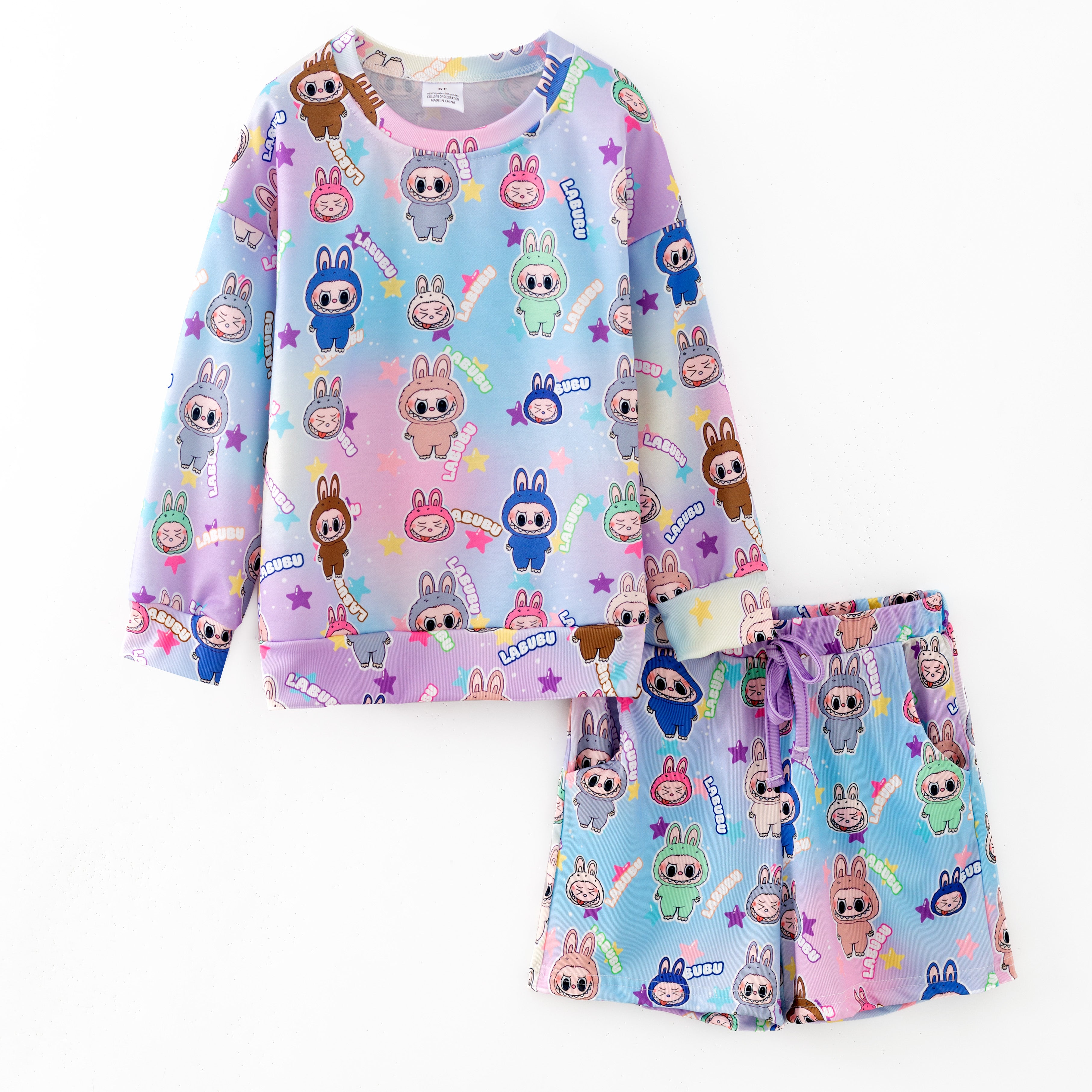 (Pre Order,Prepack Zone)Girls LBB Print Shorts Set with Pockets(Mix Size)